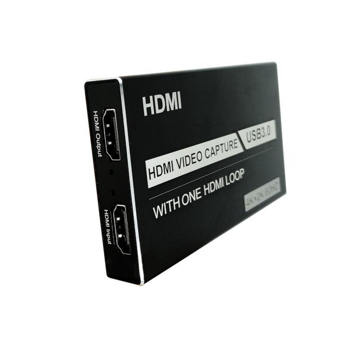 Schwarzer HDMI-Video-Capture-Adapter mit USB 3.0 und 4K-Auflösung.