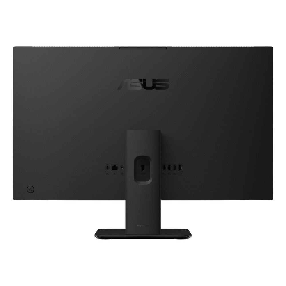 Tył czarnego monitora ASUS z portami i podstawką.