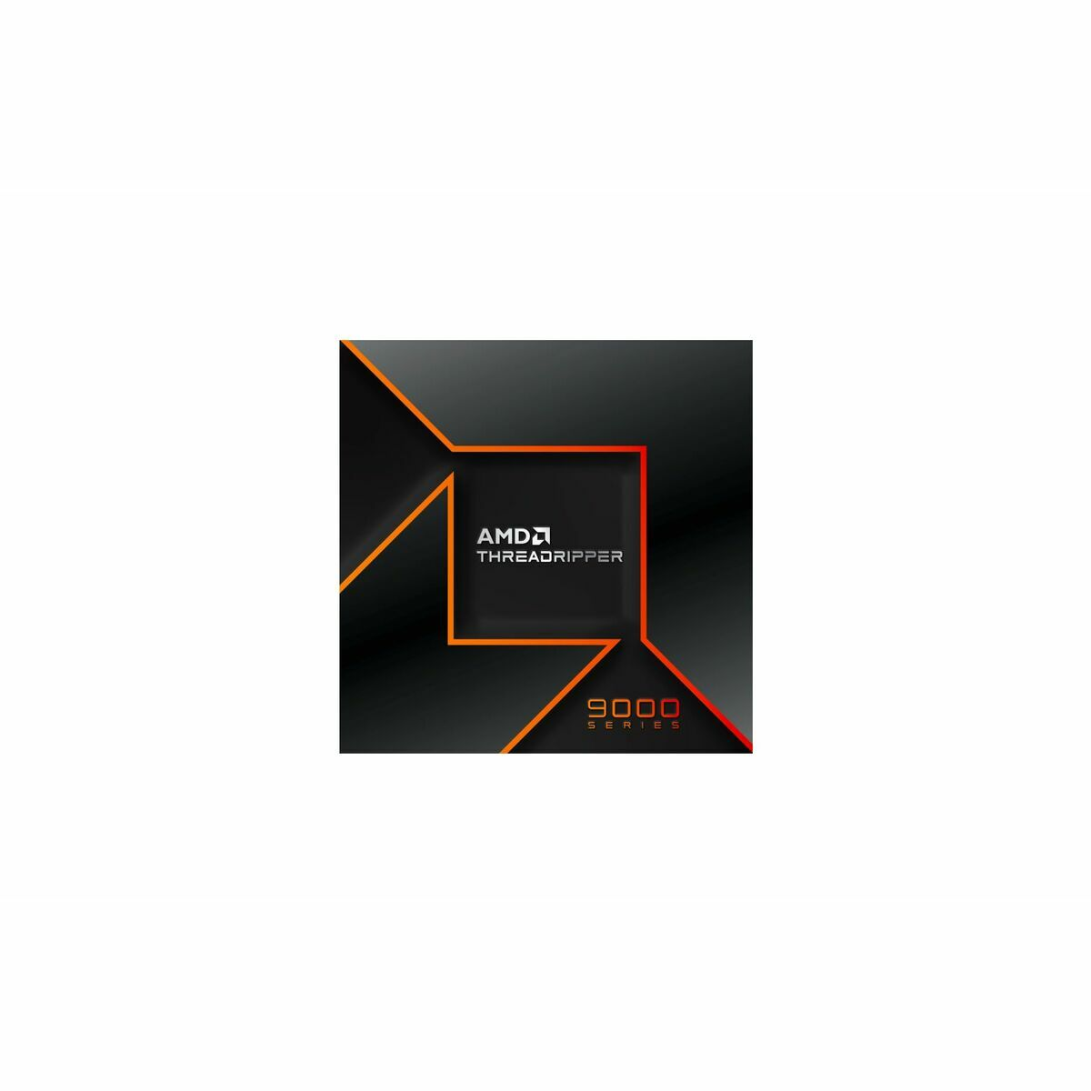 Logo AMD Threadripper Seria 9000 na ciemnym tle.