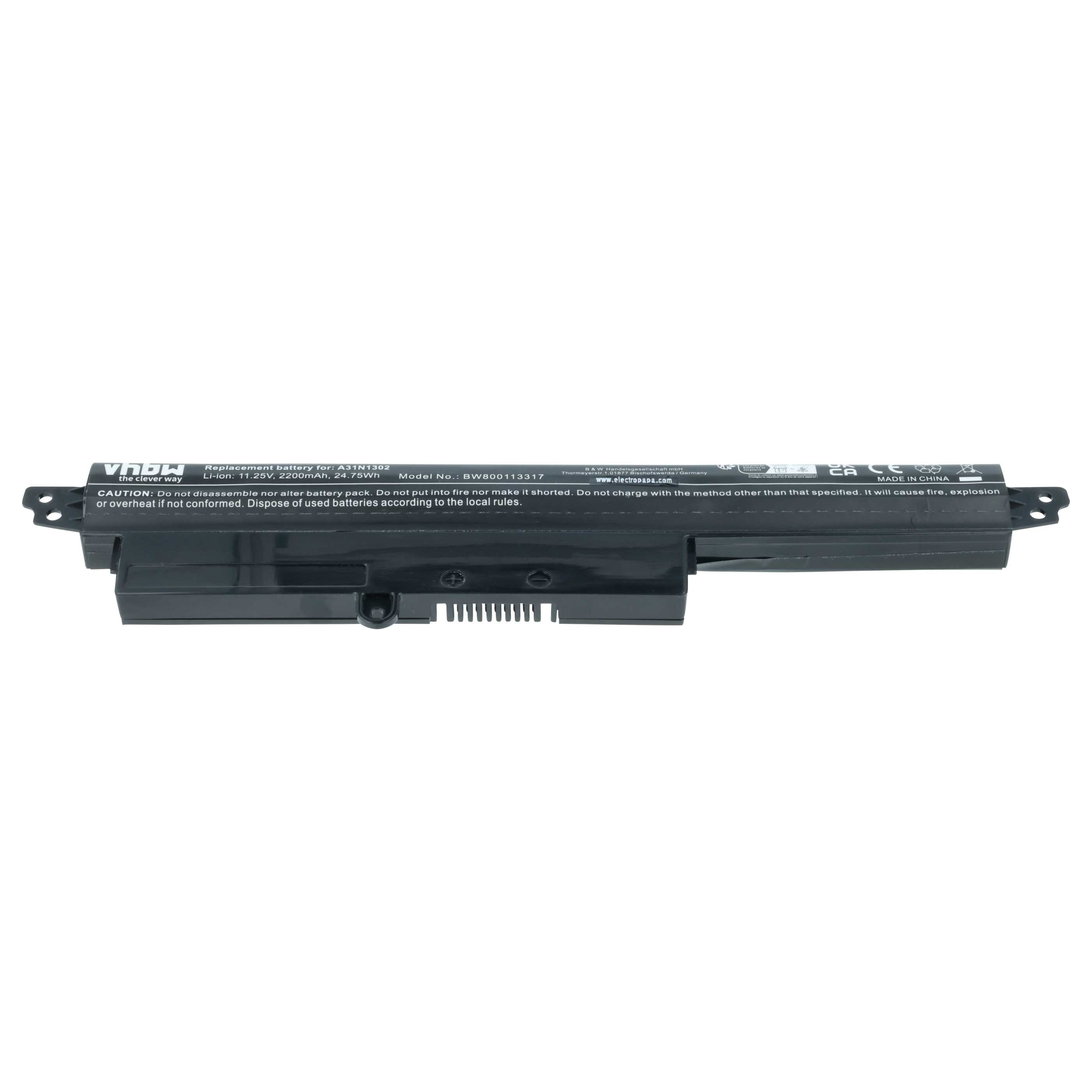 Schwarzer Laptop-Akku mit Beschriftung, Modell BW800113317.