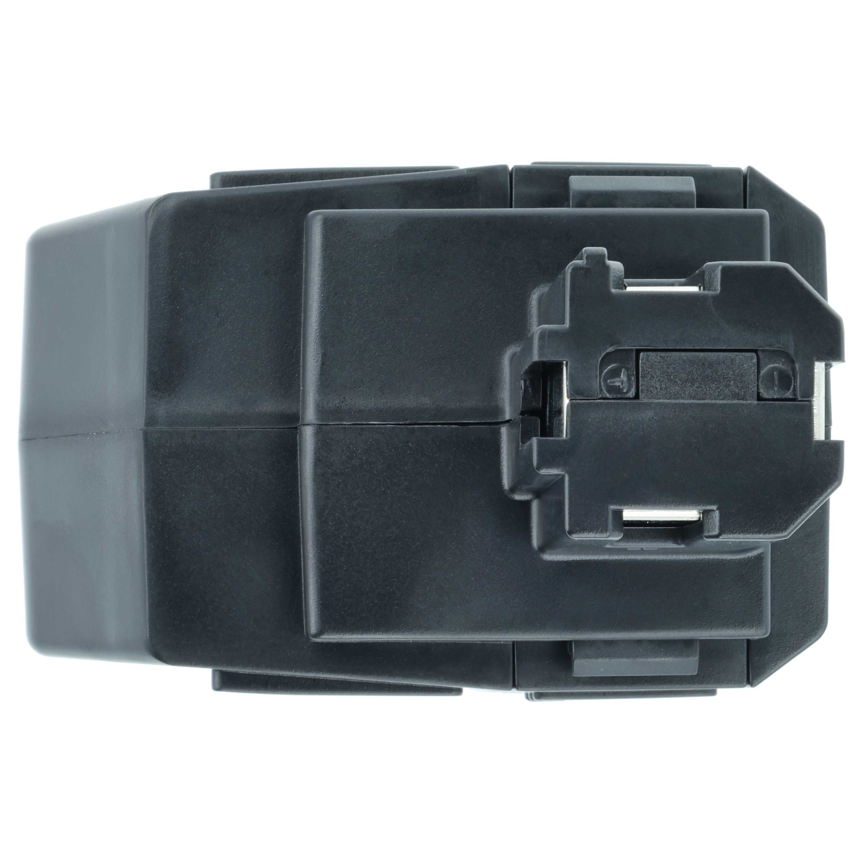 Ein schwarzer Objektivadapter mit einem Bajonettanschluss und Kontakten.