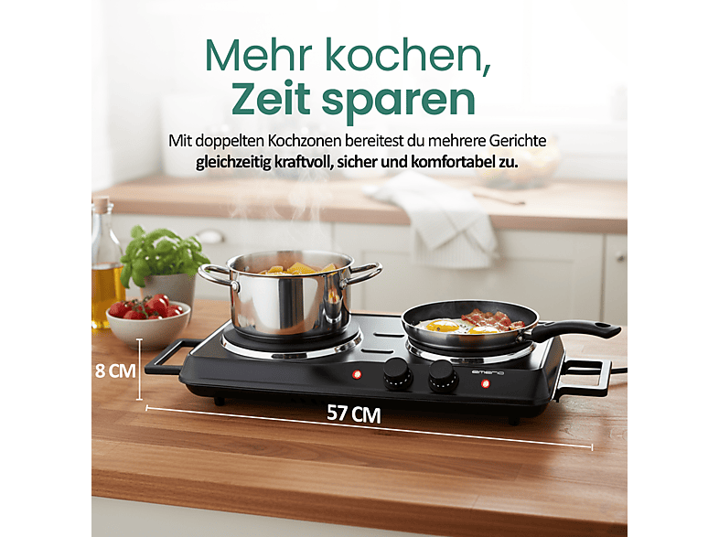 EMERIO HP-114482.7 Elektrische Kochplatte (Kochfelder: 2)