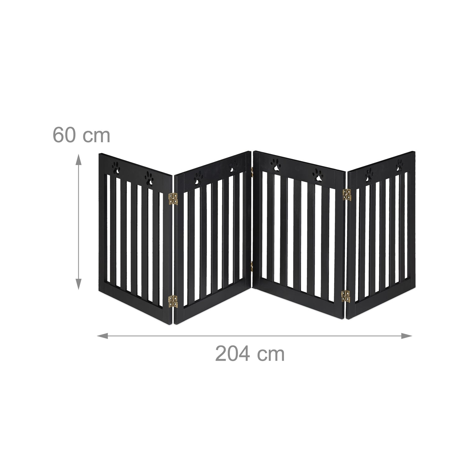 Puerta de madera negra con huellas, 60cm alto, 204cm ancho.