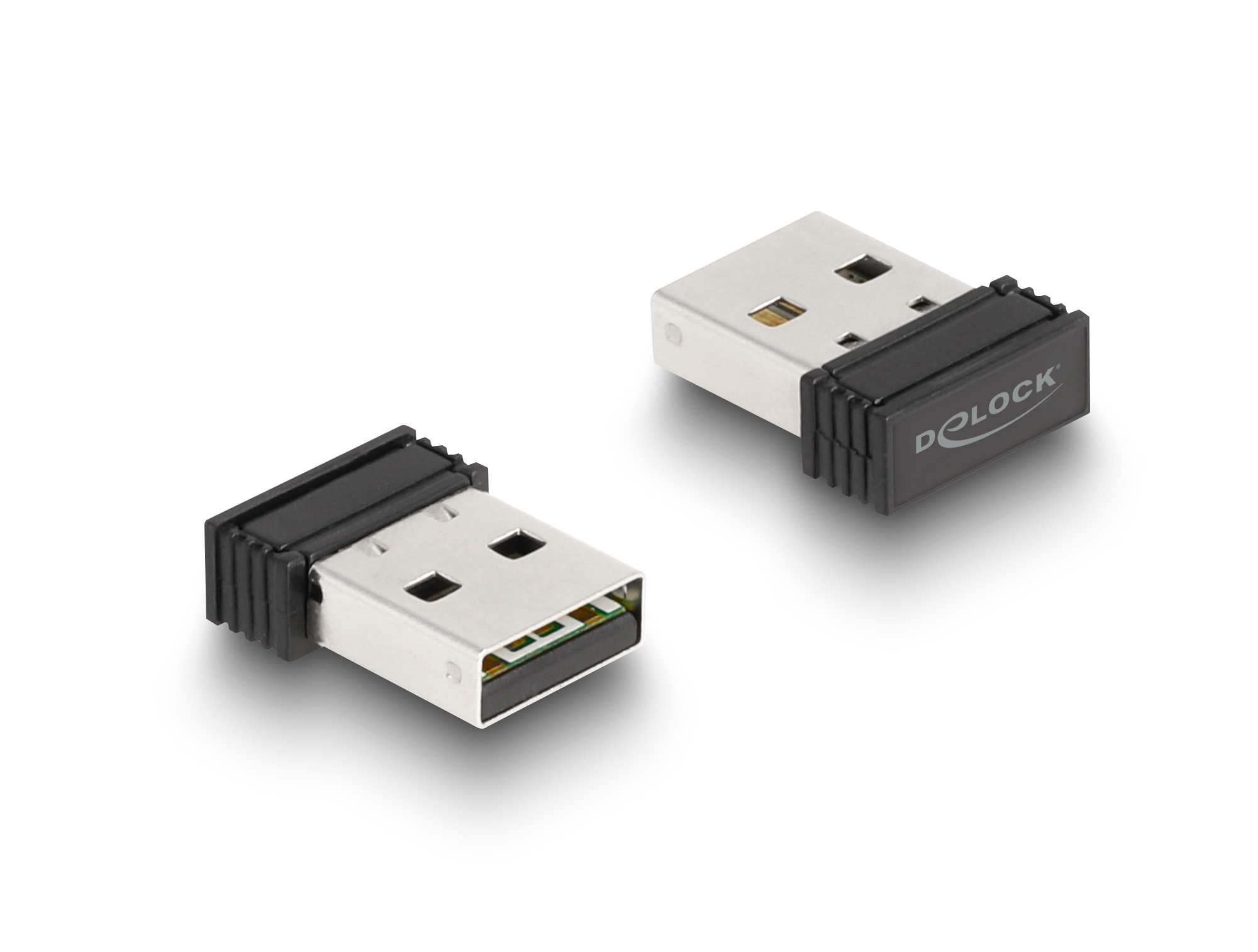 Zwei silberne USB-Adapter mit schwarzem Gehäuse und gerilltem Griff.