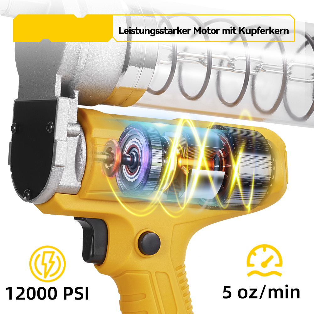 Gelber Kartuschenpistolen-Motor mit Kupferkern, 12000 PSI, 5 oz/min.