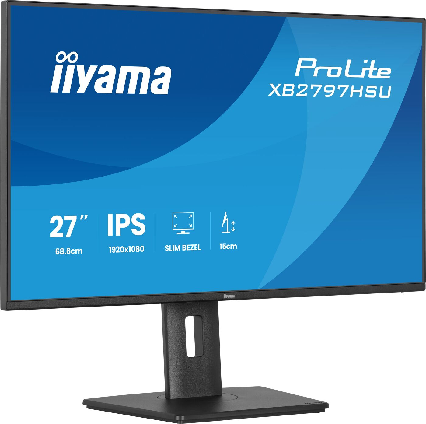 Monitor Iiyama 27 cali IPS z wąską ramką i rozdzielczością 1920x1080.