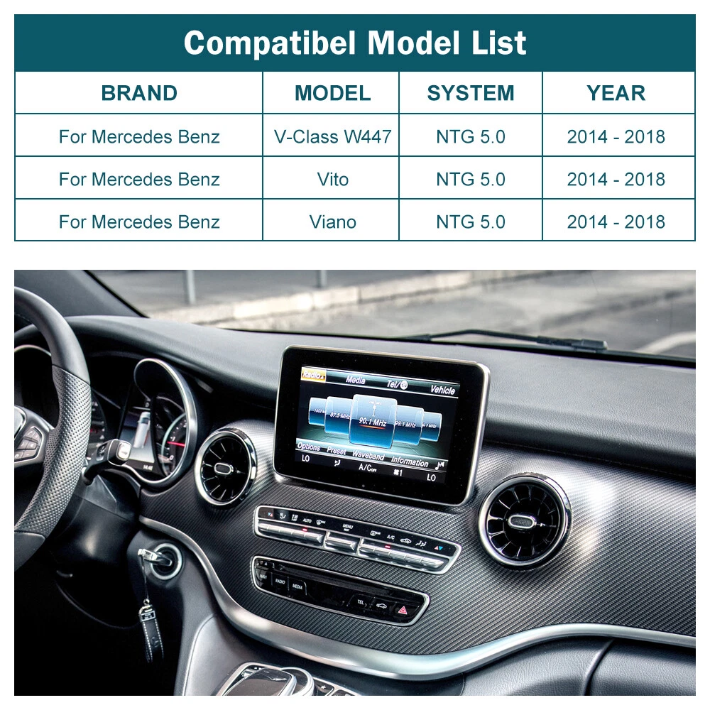 Salpicadero de coche con pantalla de infoentretenimiento y tabla.