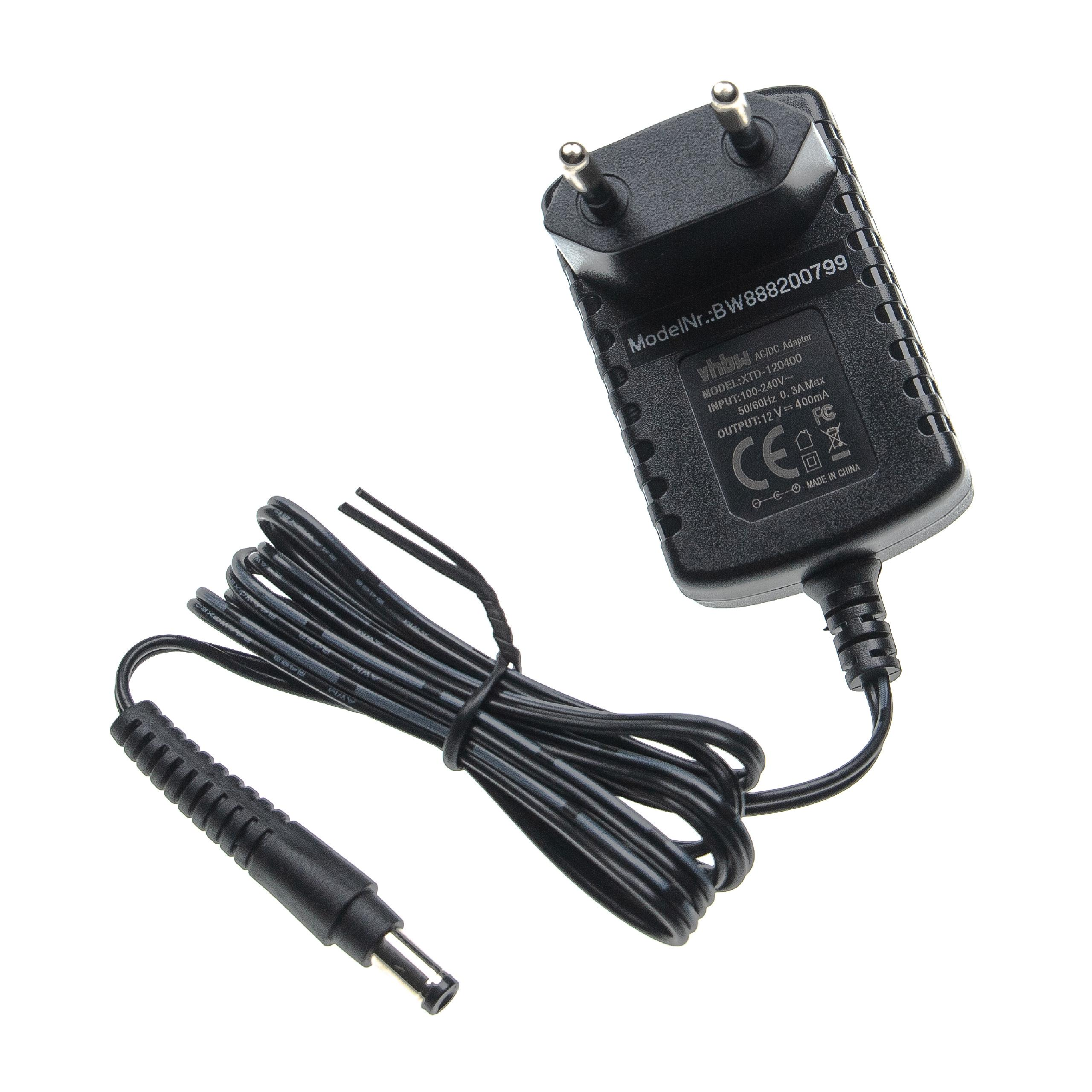 Schwarzes Netzteil mit Kabel und Stecker. Beschriftung: ModelNr.:BW888200799