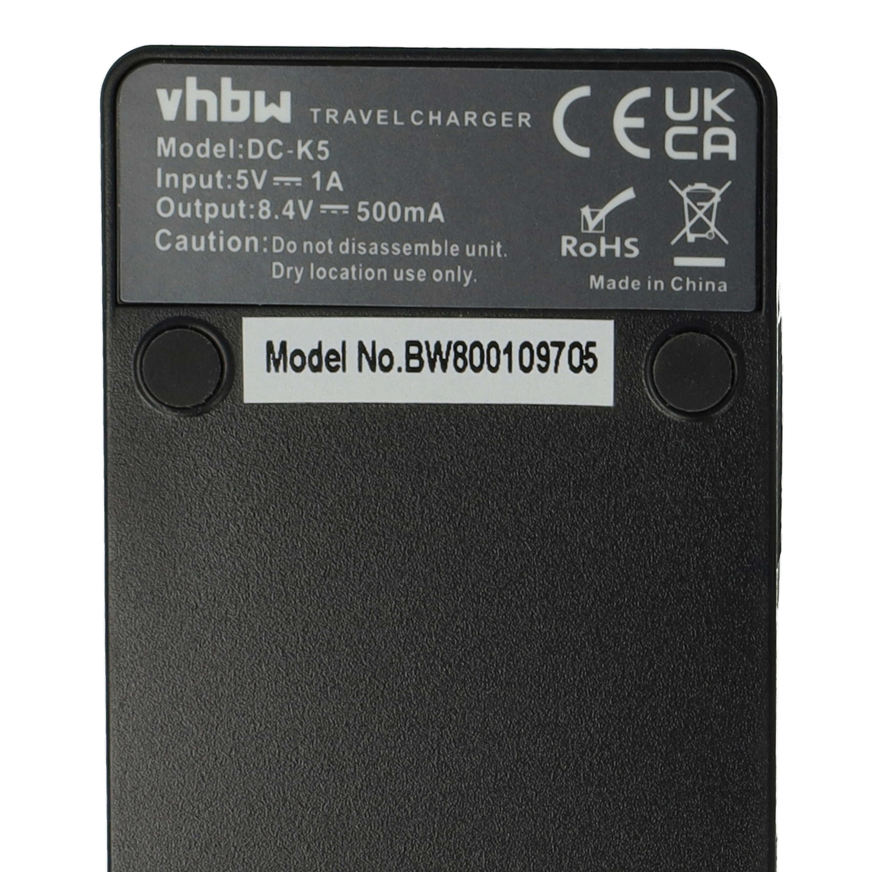 Schwarz Reiseadapter mit CE, UKCA, RoHS Siegel. Modell BW800109705.