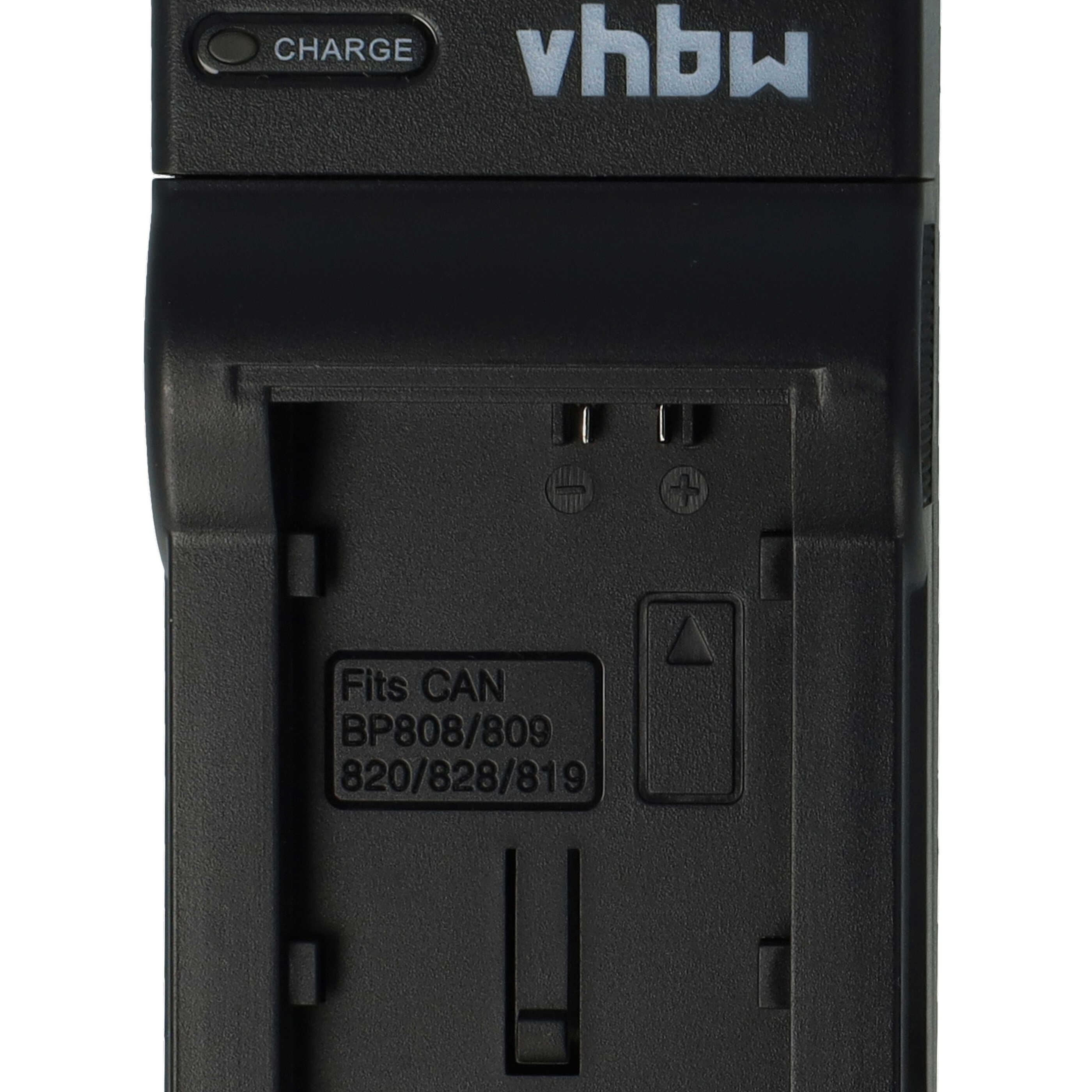Schwarzes Ladegerät mit "vhbw" Logo und Ladeanzeige.