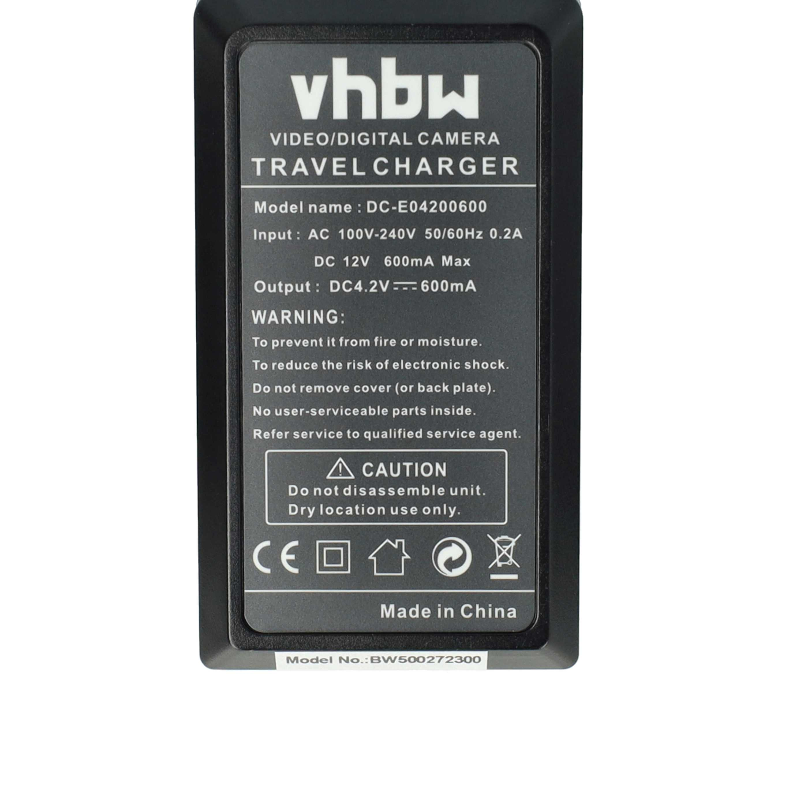 VHBW Reise-Ladegerät für Video-/Digitalkameras, Modell DC-E04200600, Made in China.