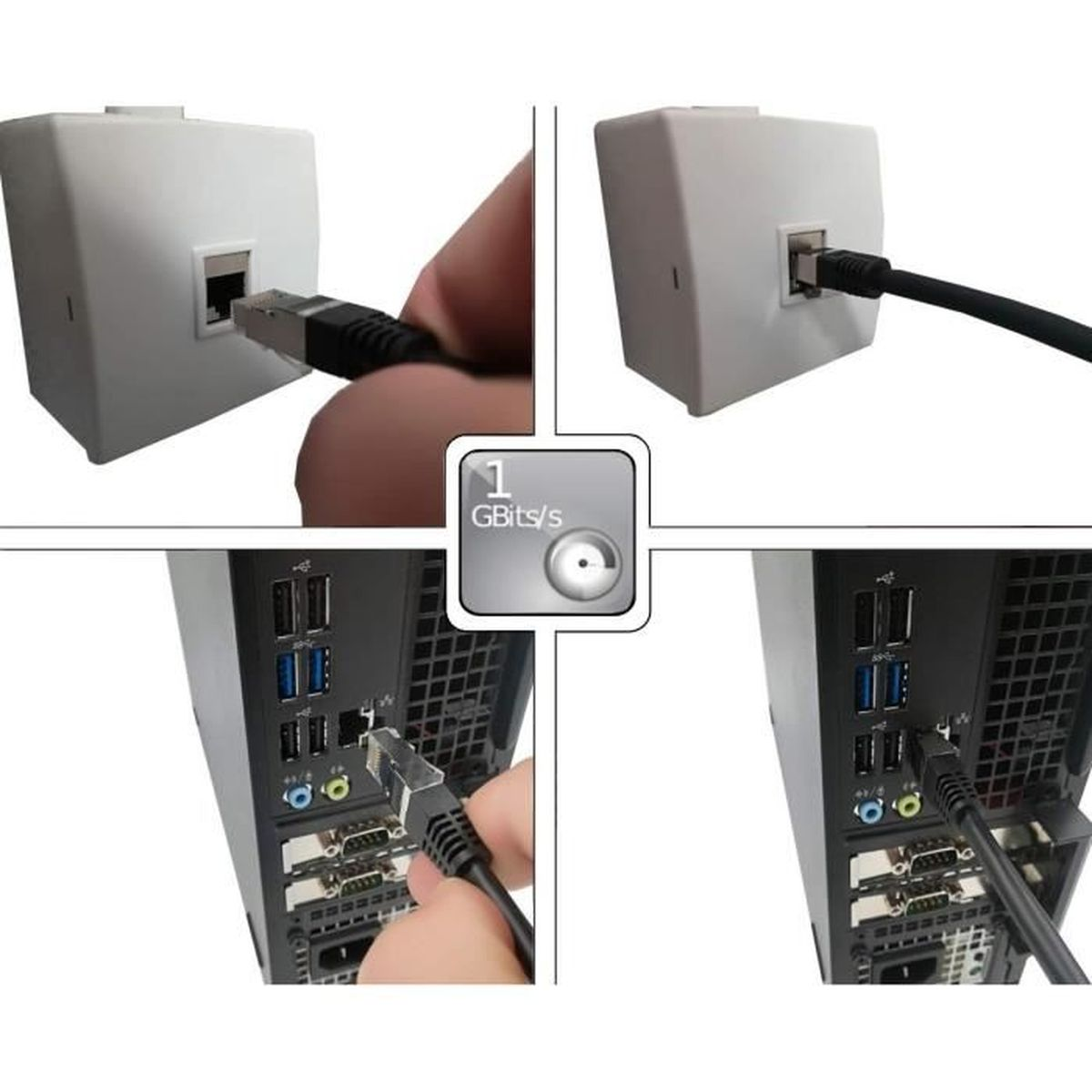Un cavo di rete viene collegato a un router e a un computer.