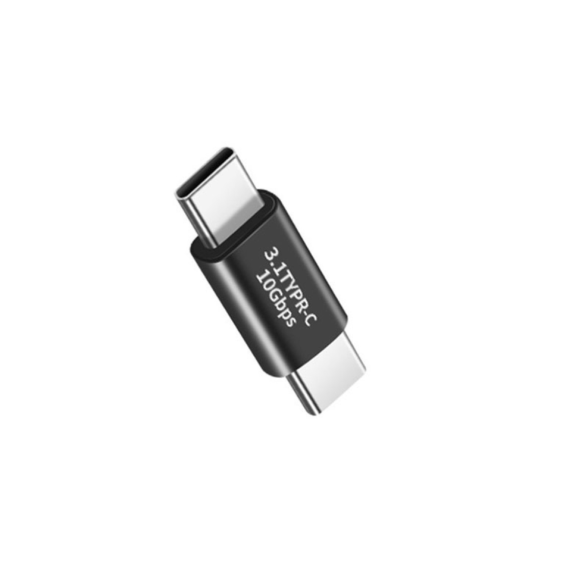 Ein schwarzer USB-C-Adapter mit Beschriftung '3.1 TYPR-C 10Gbps'.