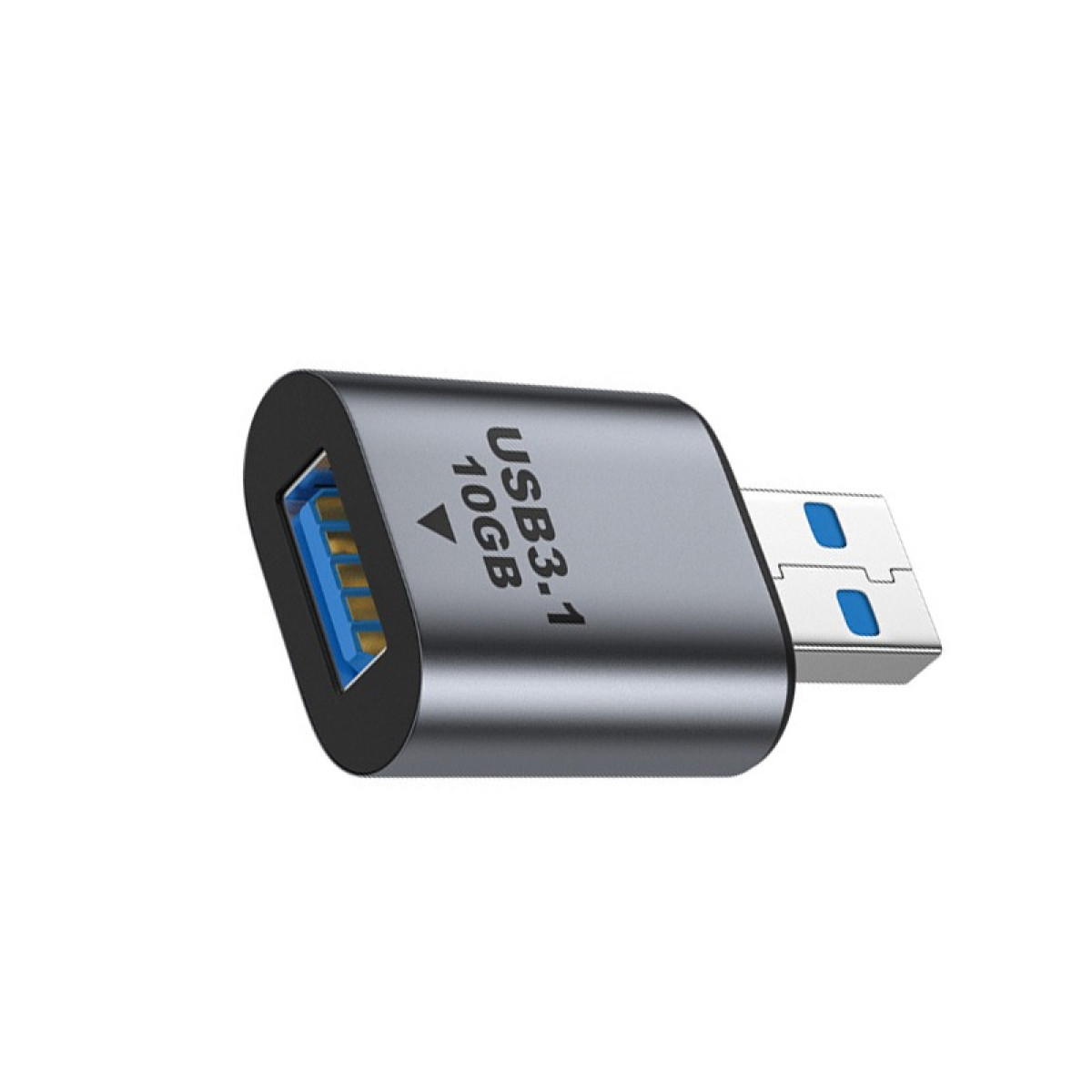 Ein grauer USB-3.1-Adapter mit 10 GB Kapazität.