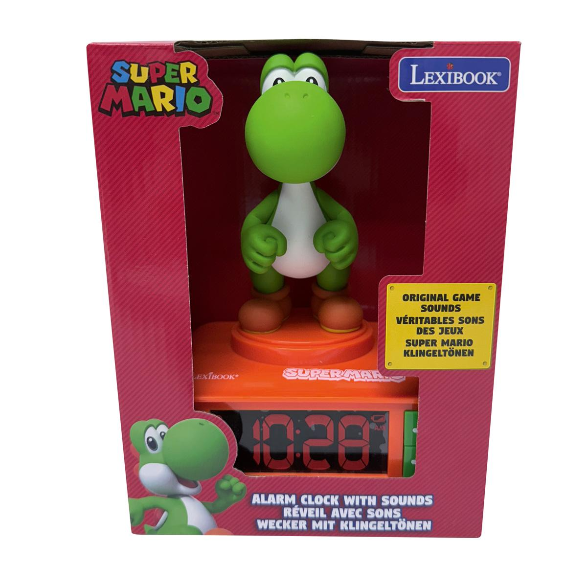 Sveglia Yoshi di Super Mario con suoni di gioco e display digitale.