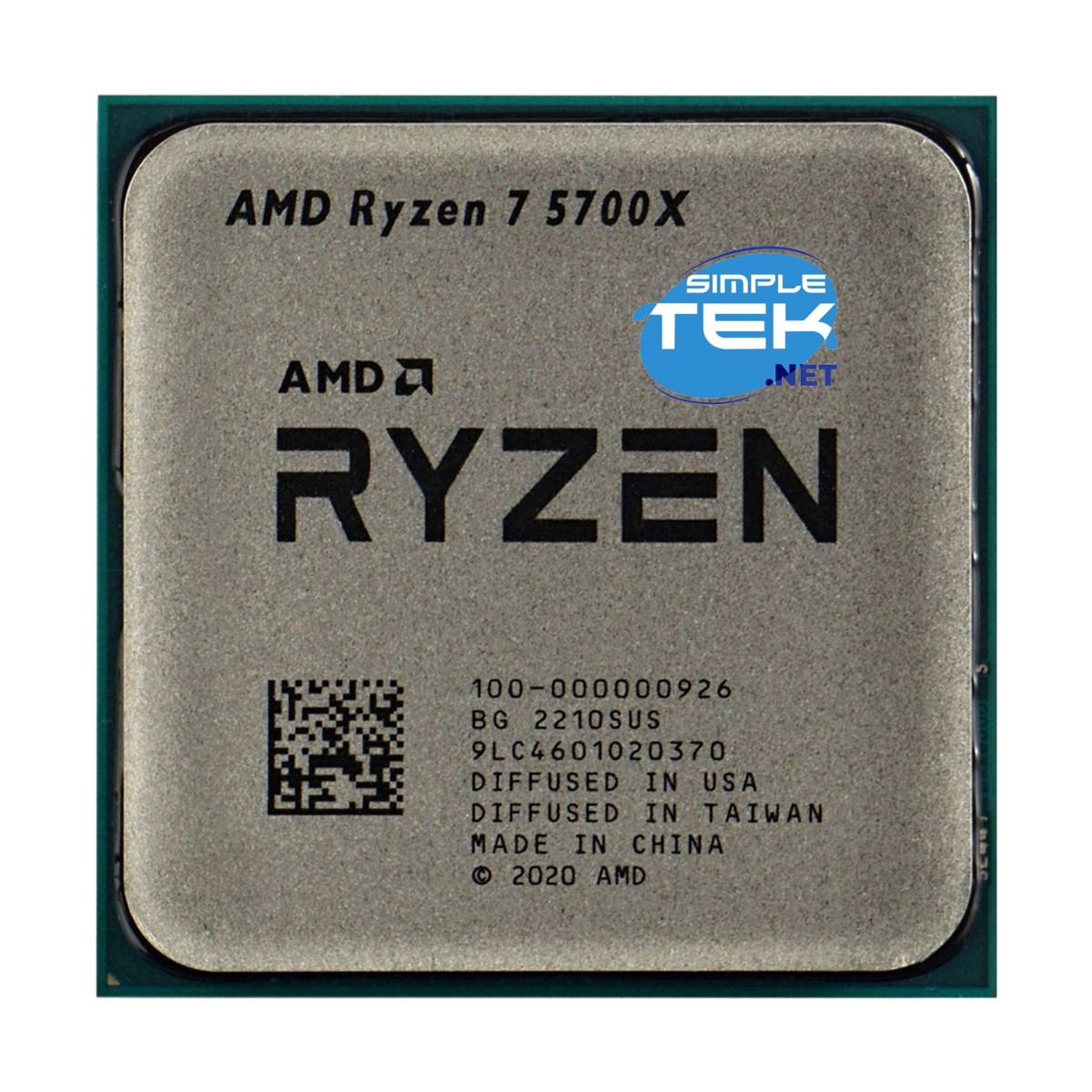 Procesor AMD Ryzen 7 5700X z kodem QR i logo.