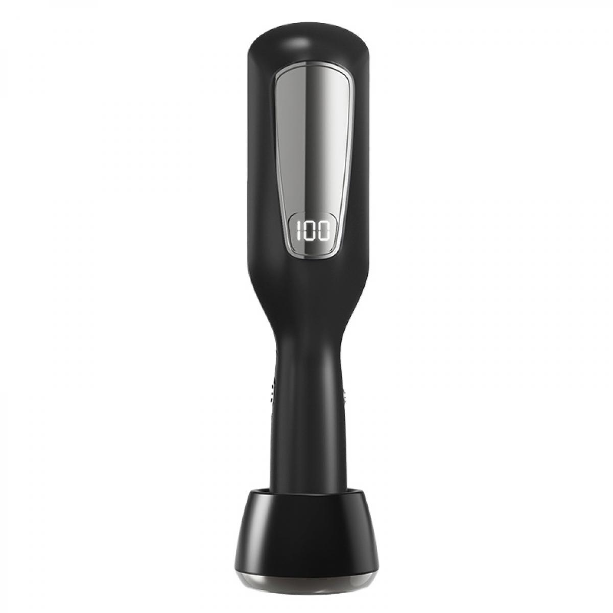 Schwarzer Handmixer mit silbernem Akzent und digitaler Anzeige, die 100 anzeigt.
