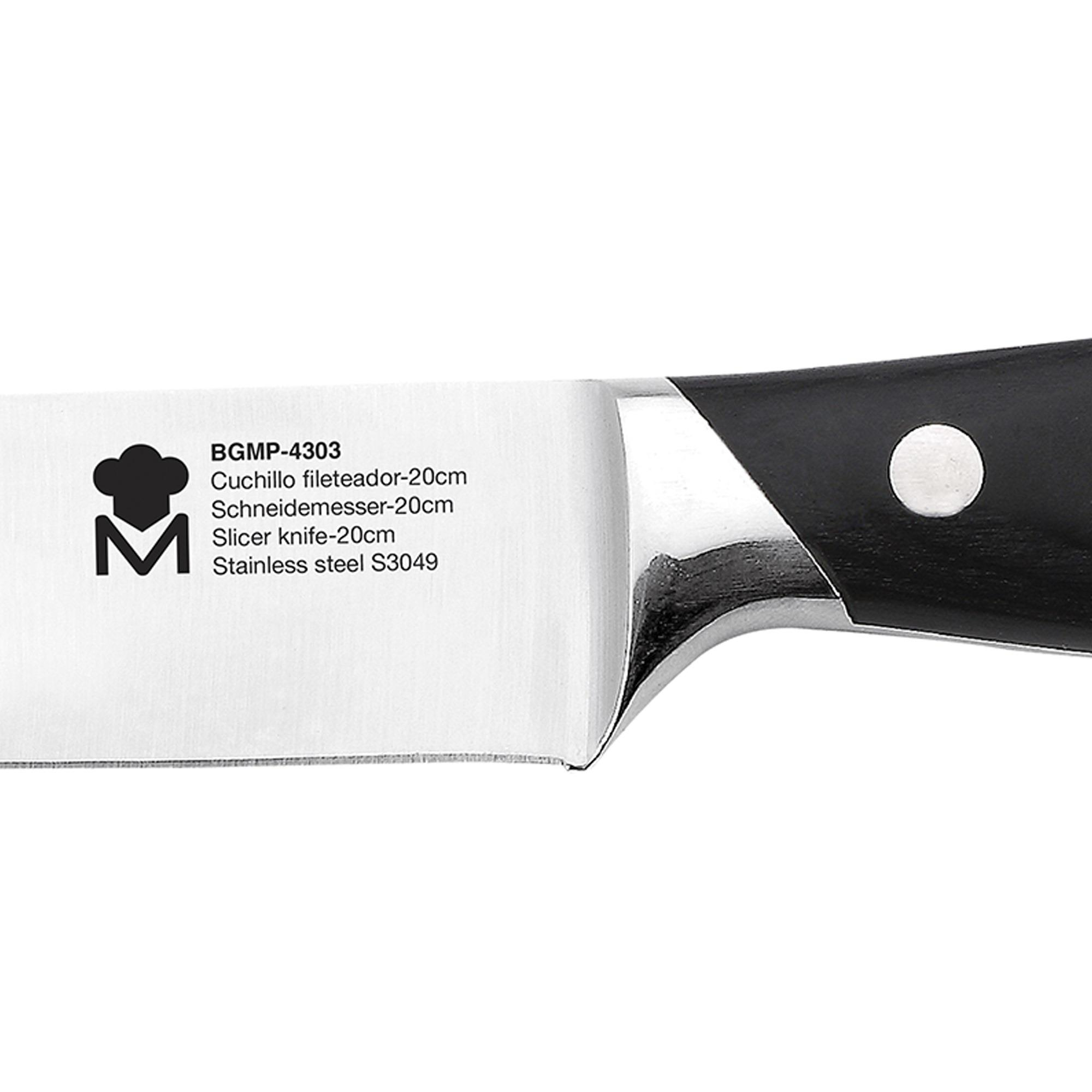 Cuchillo con mango negro, modelo BGMP-4303, 20cm