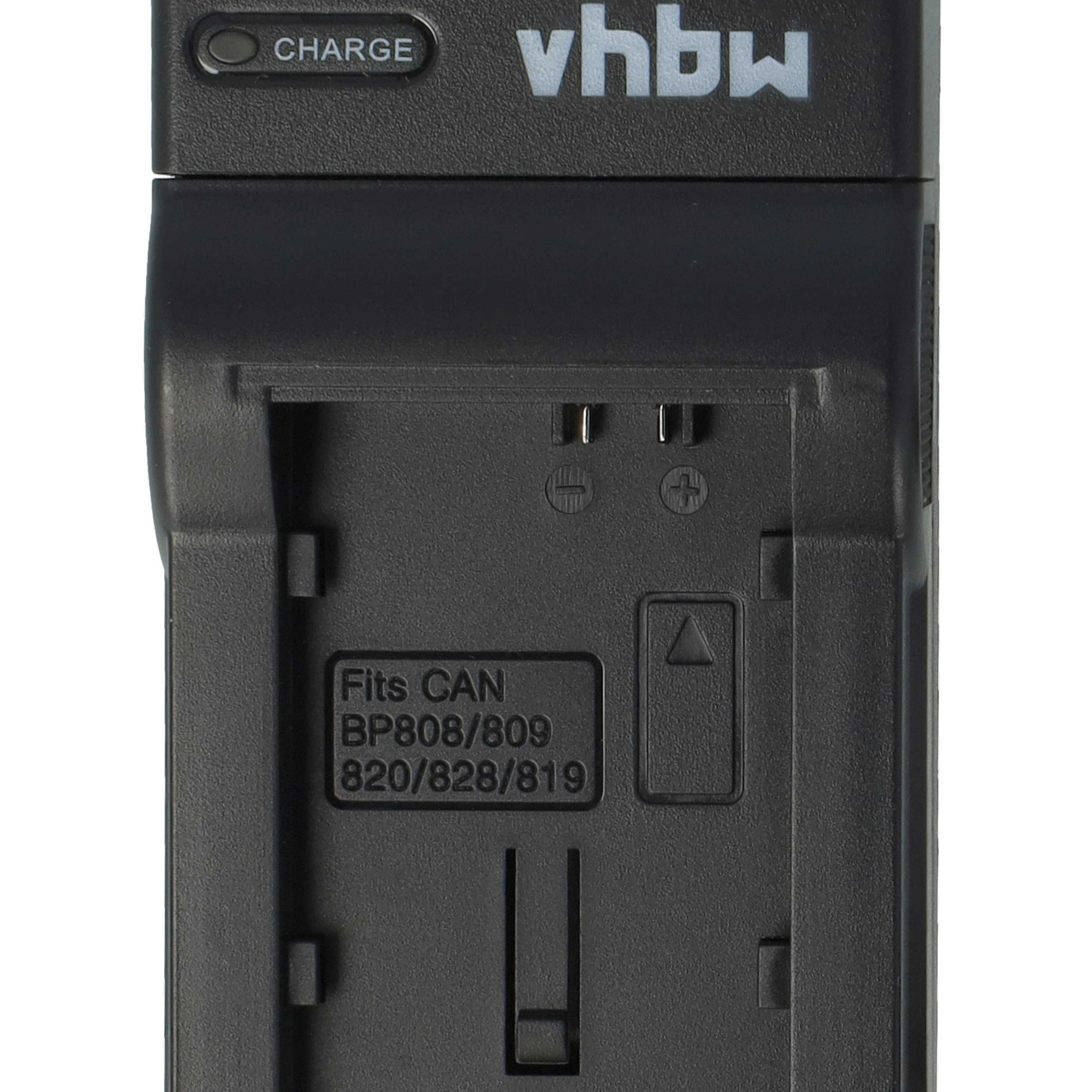 Schwarzes Ladegerät mit "vhbw" Logo und Ladeanzeige.