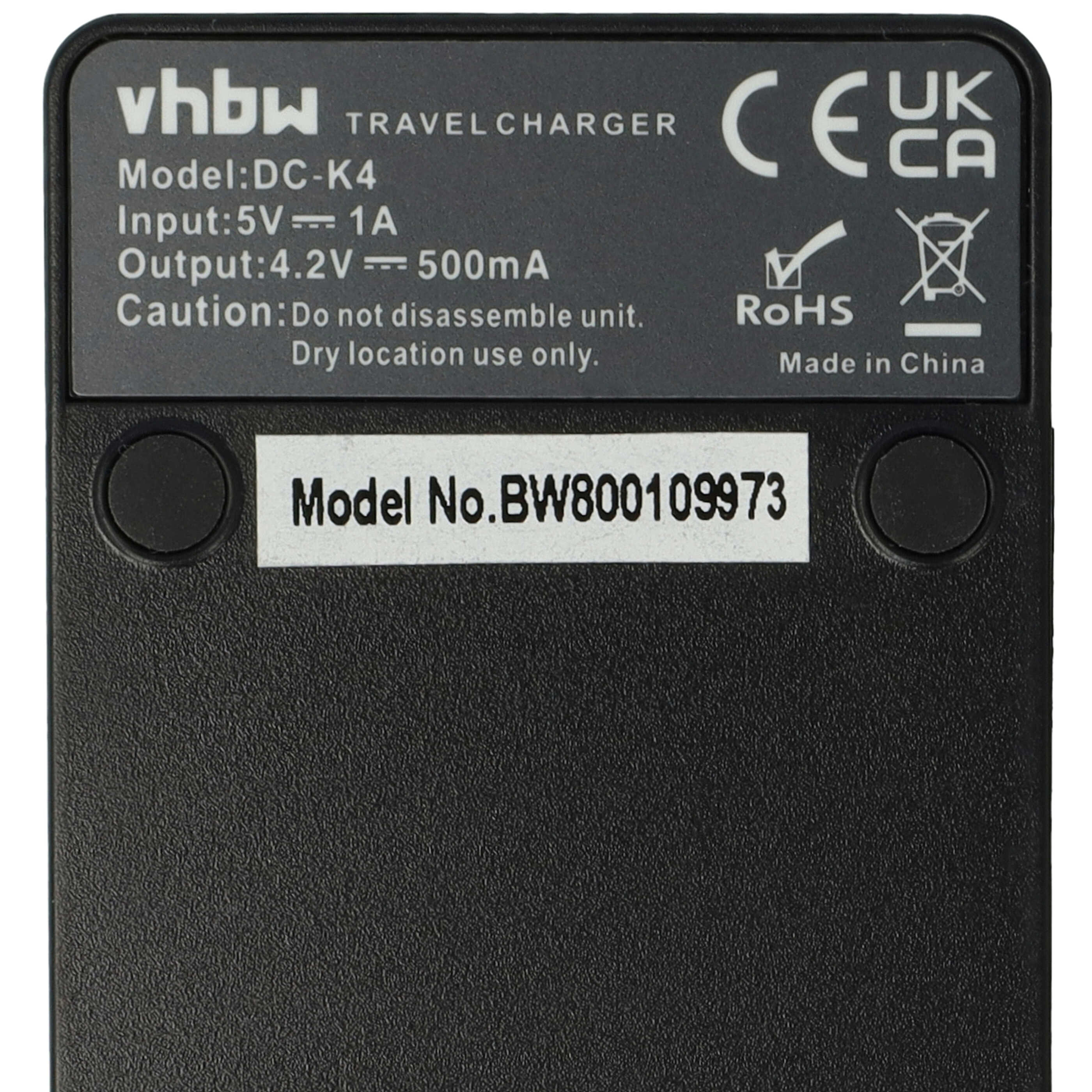 Schwarzes Ladegerät mit Modellnummer BW800109973 und technischen Daten.