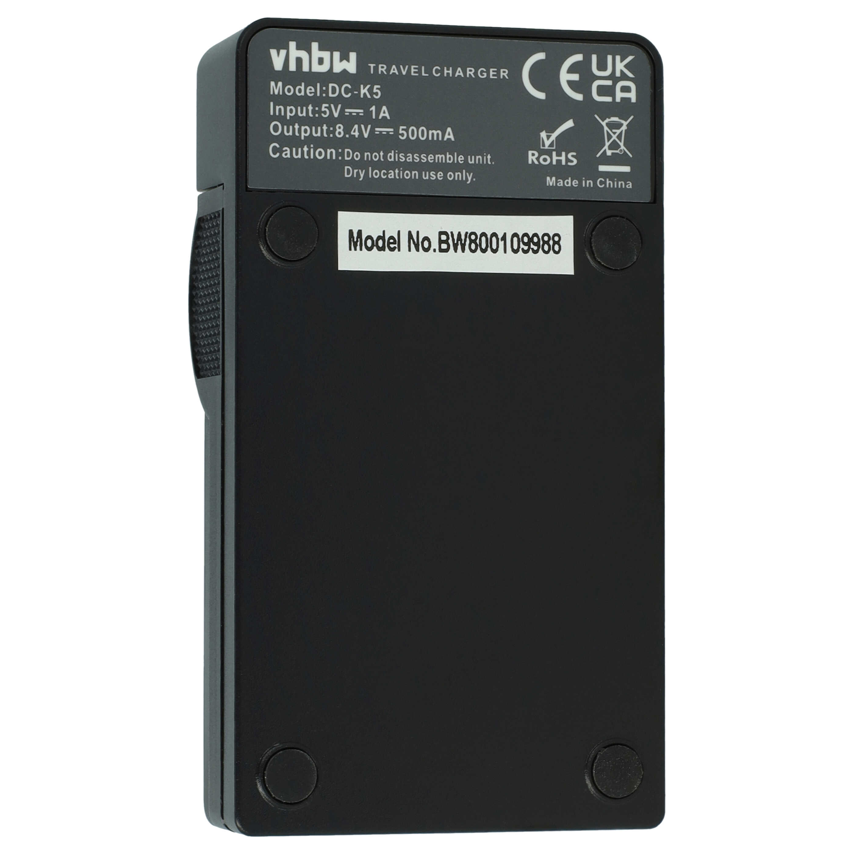 Schwarzes Ladegerät mit Modellnummer BW800109988 und CE/UKCA-Siegeln.