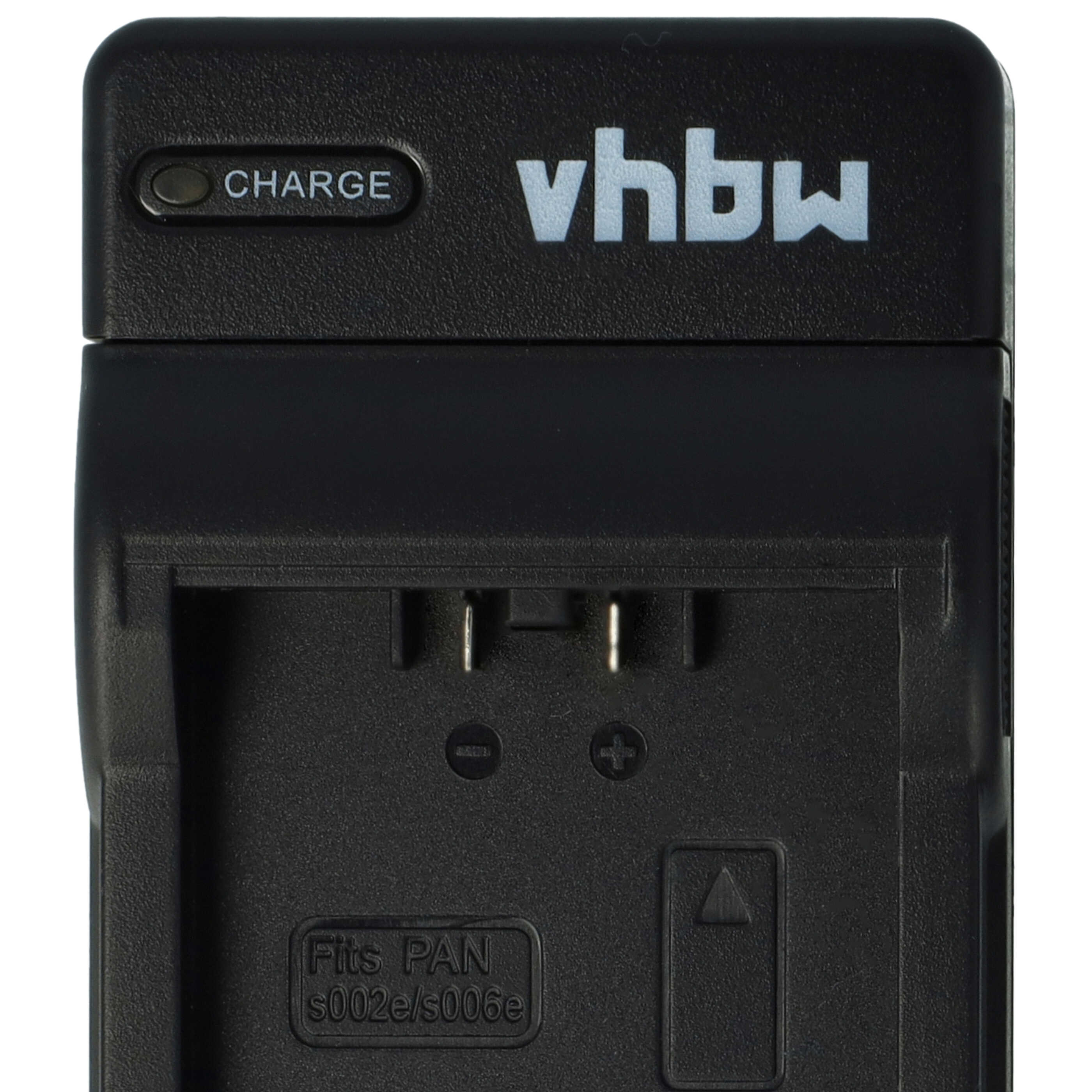 Schwarzes Ladegerät mit „vhbw“-Logo und Ladeanzeige.