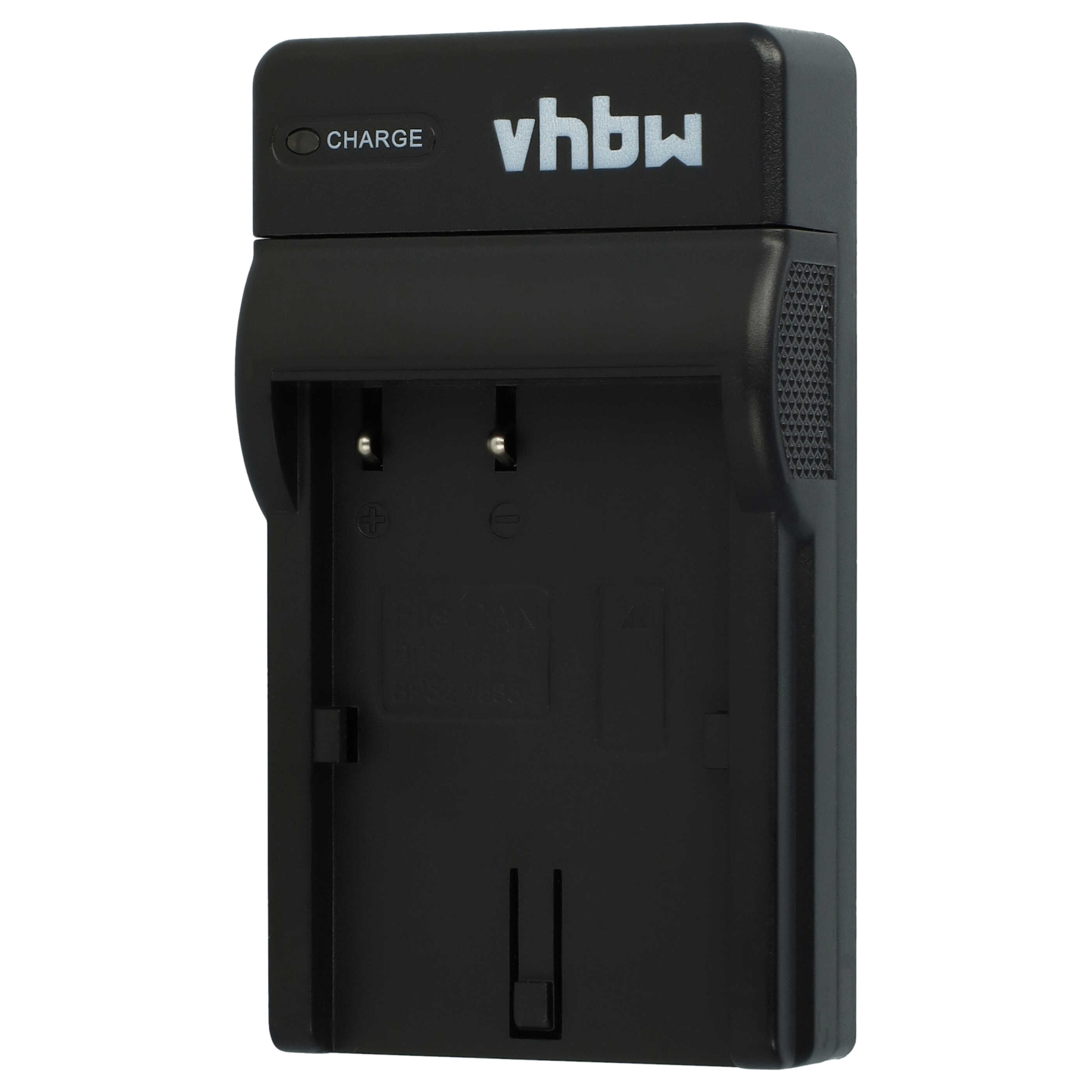 Schwarzes Ladegerät mit "vhbw"-Logo und Ladeanzeige.