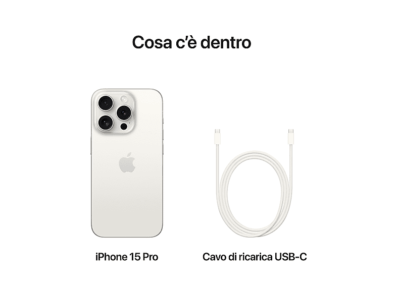 APPLE 1561351 IPHONE 15 PRO WHITE 128GB-YPT, Blanco, Móvil iOS