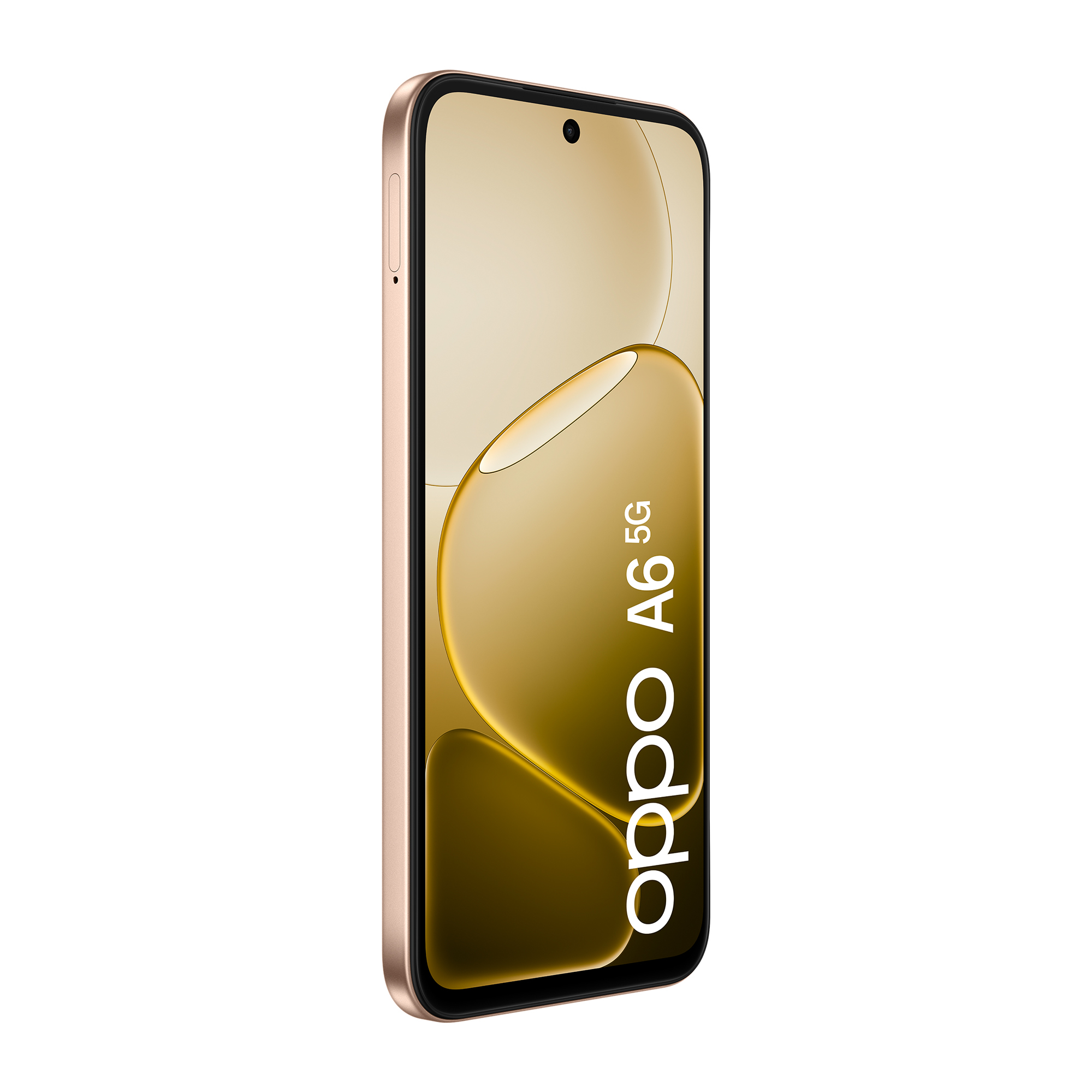 Złoty smartfon z logo OPPO i napisem 