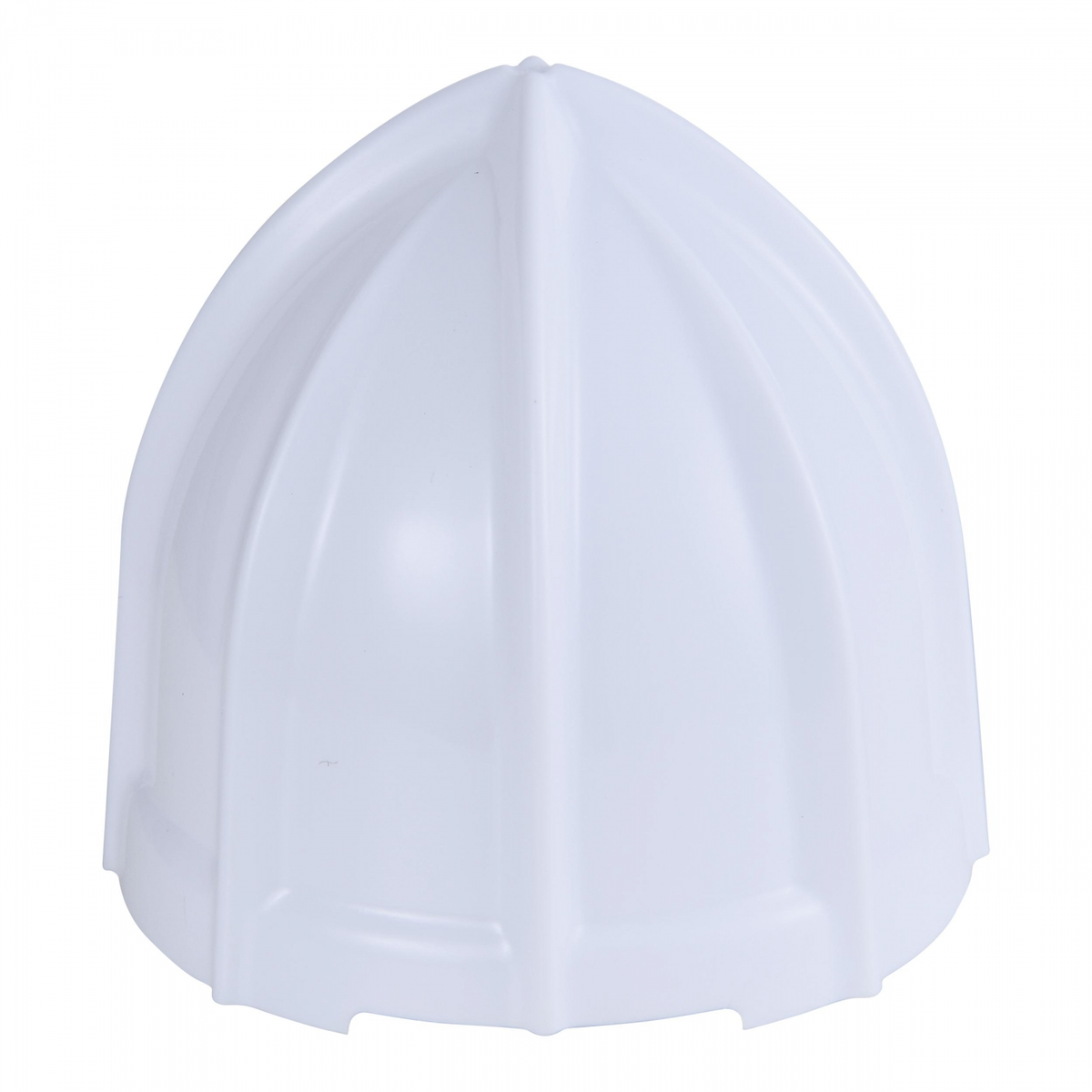 Accesorio blanco de plástico para exprimidor con superficie acanalada.