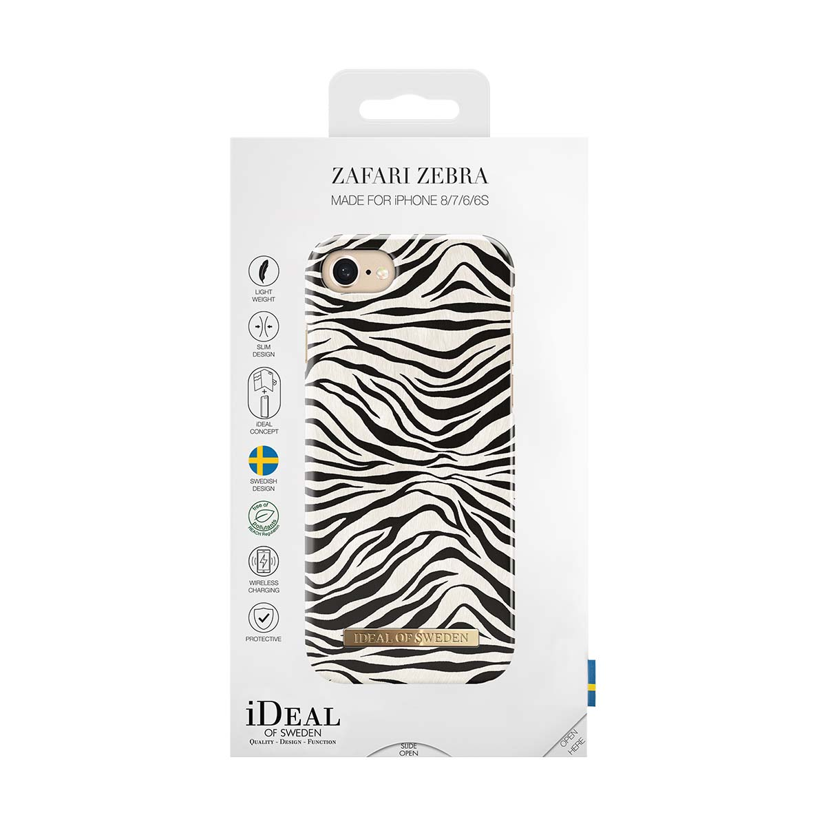 Confezione con custodia per iPhone a stampa zebrata per iPhone 8/7/6/6S.