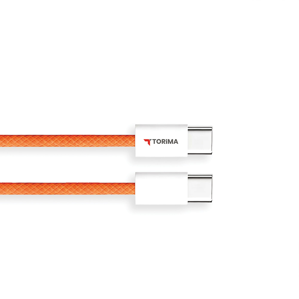 TORIMA Type-C to Type-C Hızlı Şarj Ve U25 Şarj ve Data Kablosu Turuncu