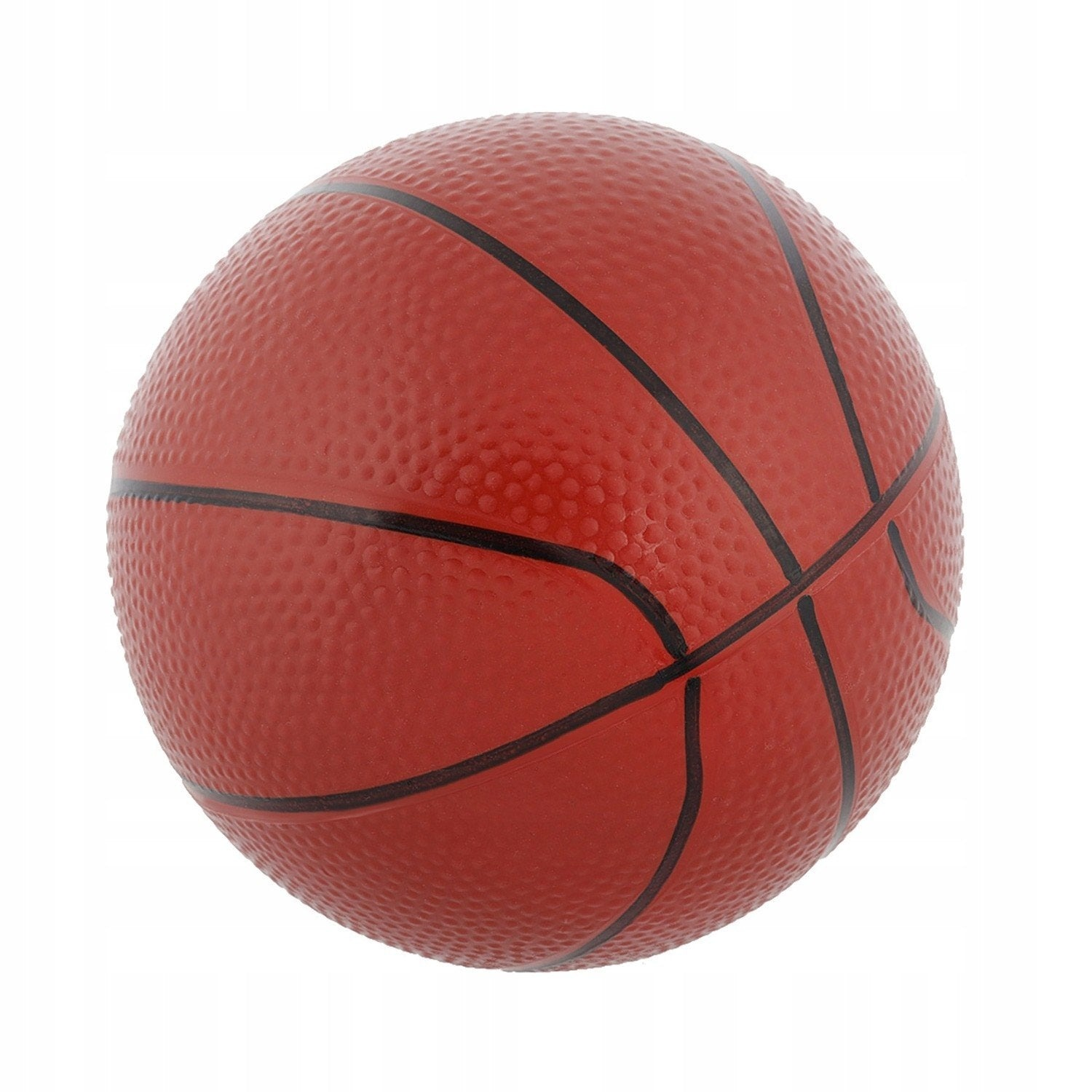 Un baloncesto rojo con líneas negras sobre fondo blanco.