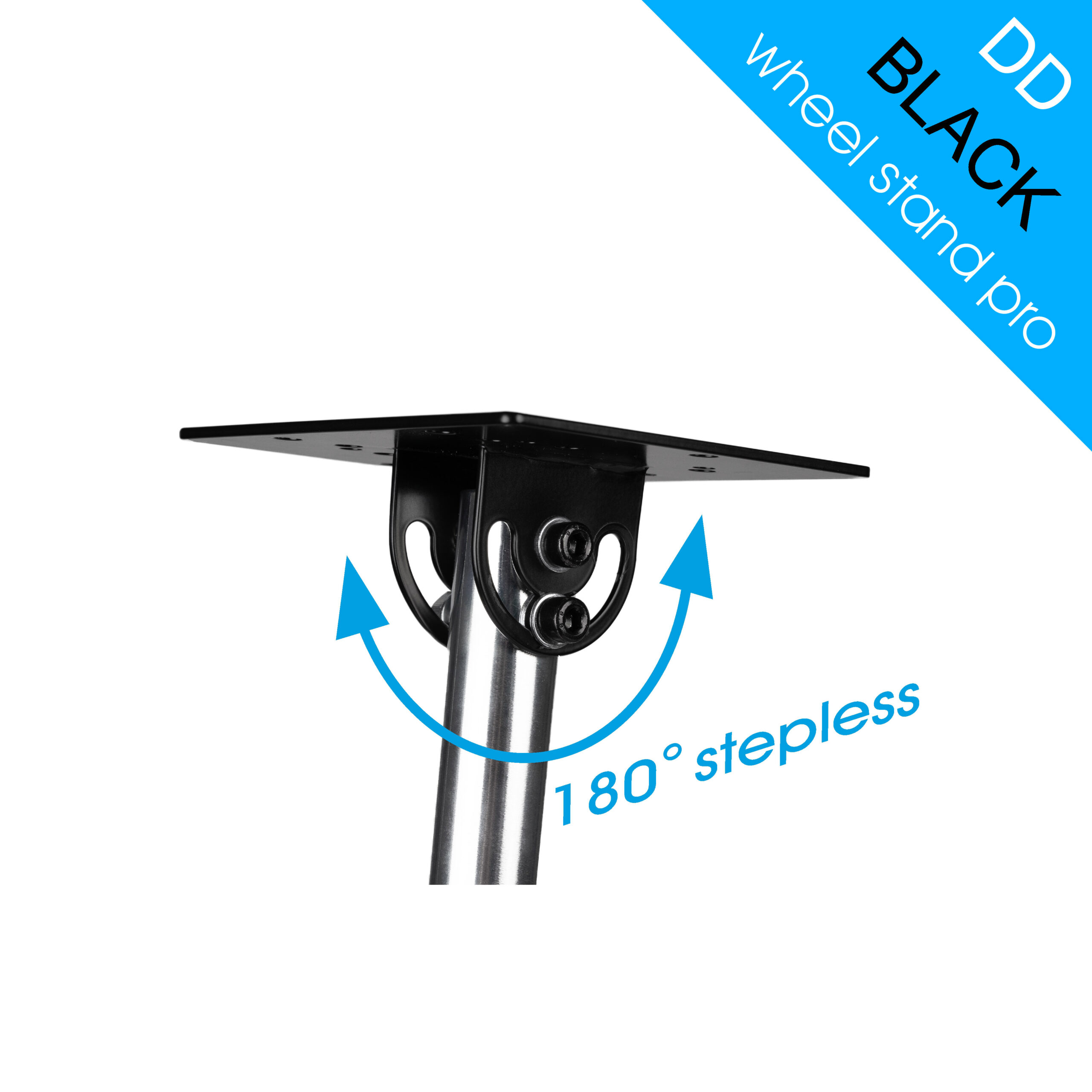 Support de roue DD noir avec bras pivotant à 180°.