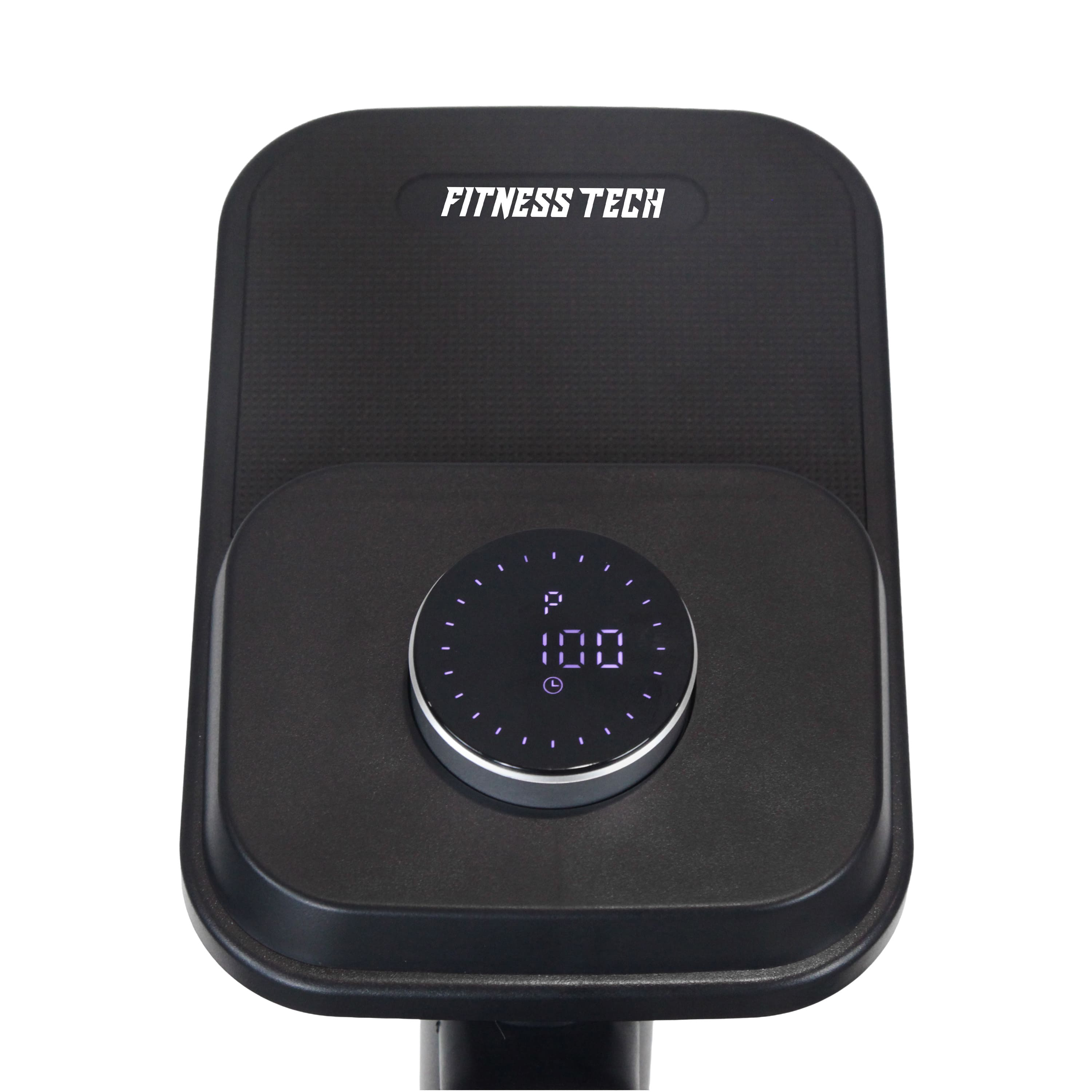 Display nero attrezzo fitness mostra 100 e icona programma.