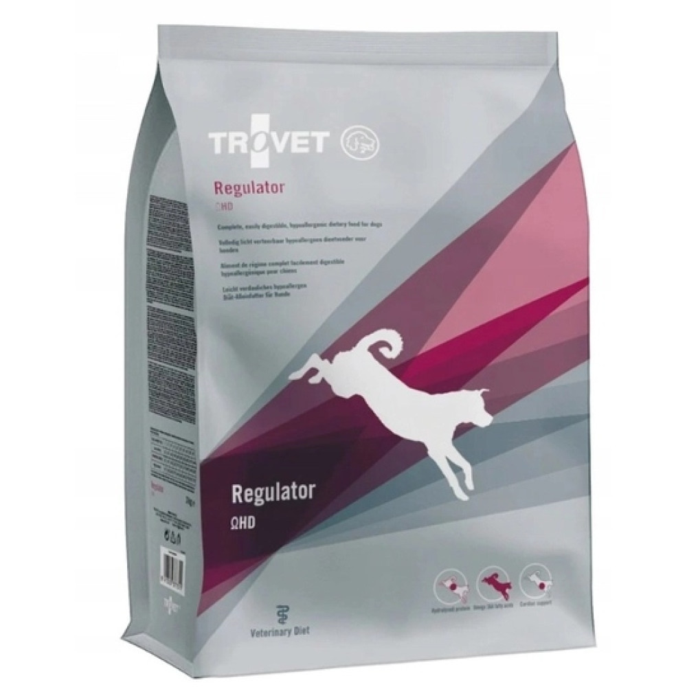 Torba karmy dla psów Trovet Regulator z sylwetką psa i geometrycznymi wzorami.