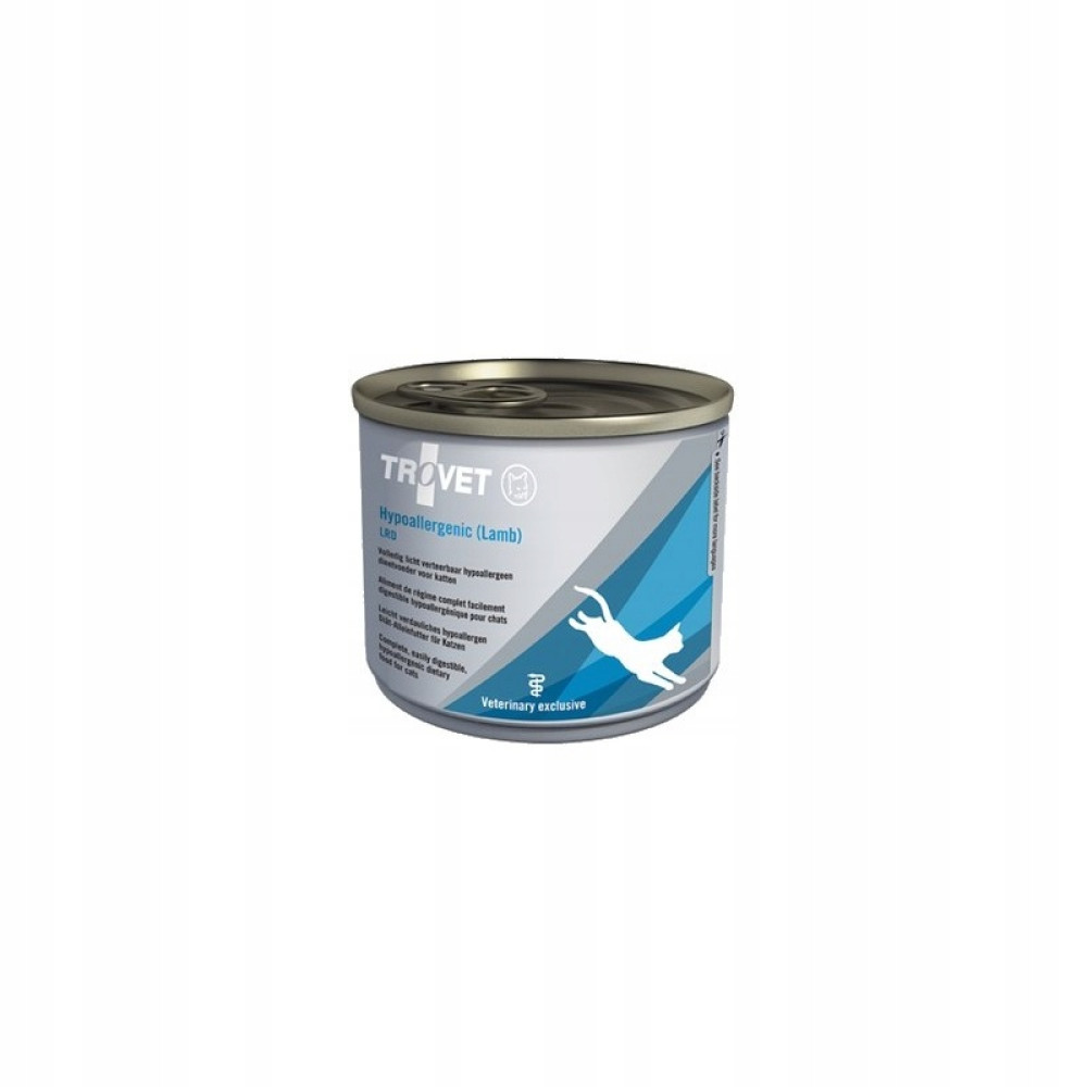 Puszka karmy dla kotów, smak jagnięcy, hipoalergiczna i łatwo strawna.