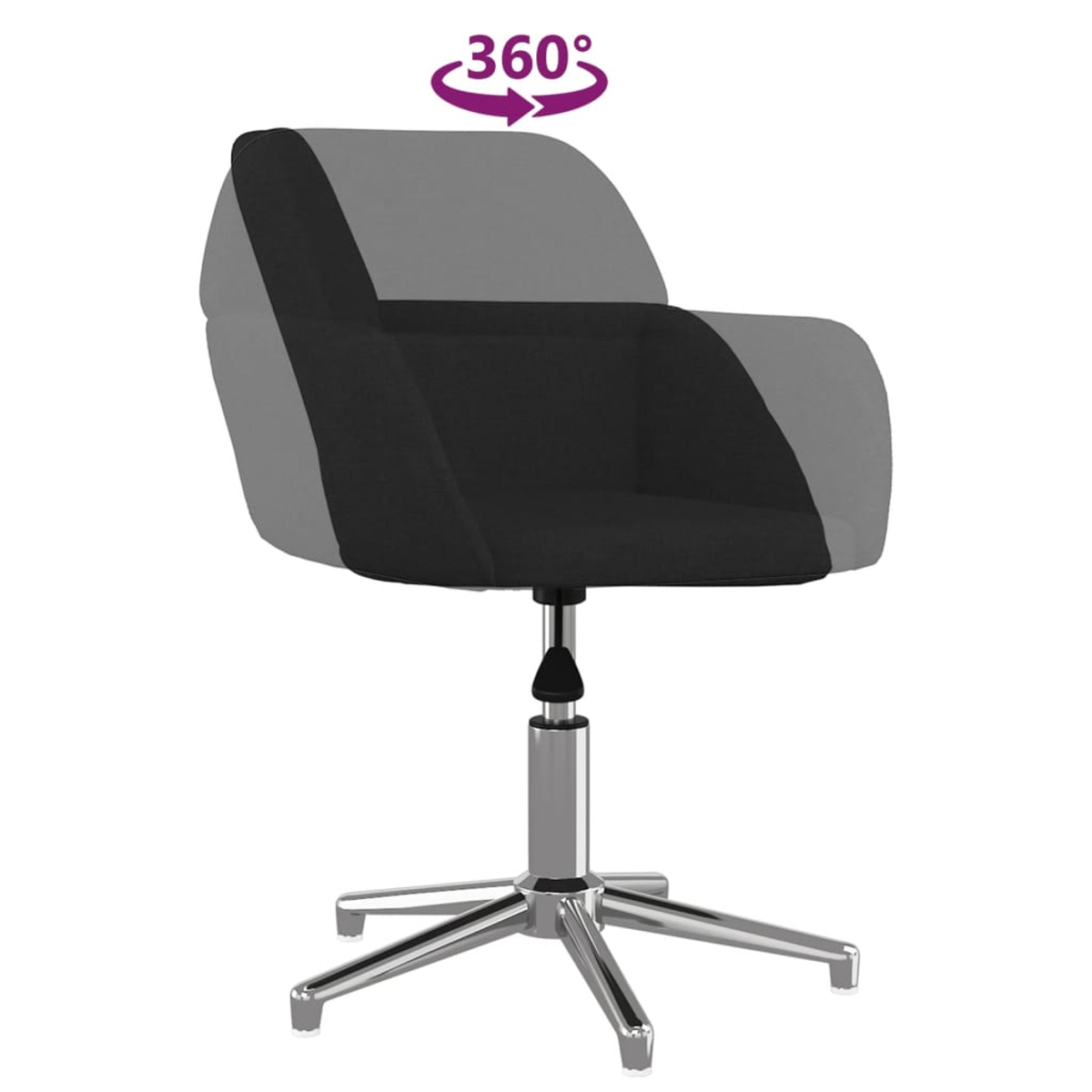 Moderner Bürostuhl zweifarbig schwarz und grau mit 360-Grad-Drehfunktion.