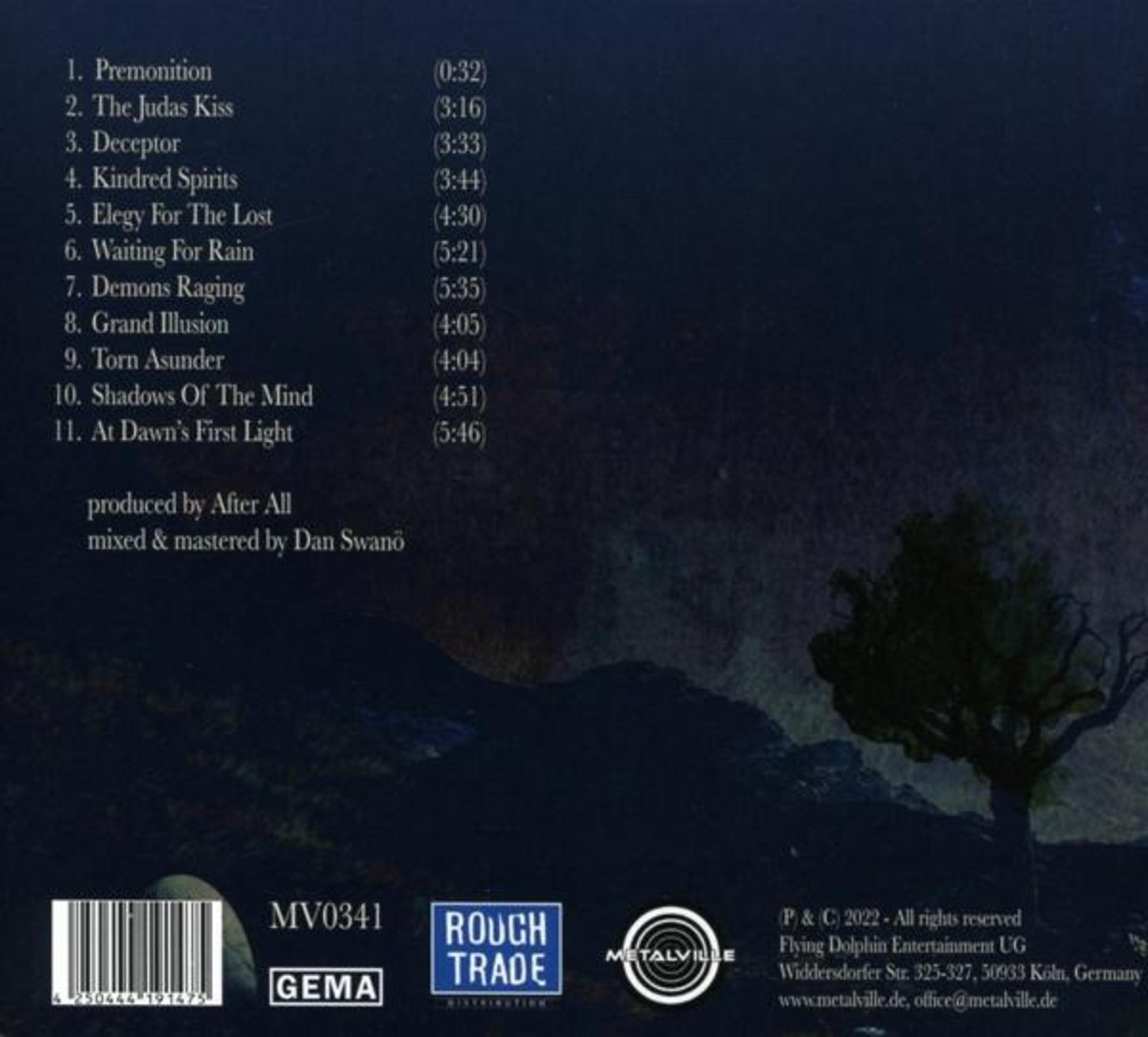 Trackliste mit Songtiteln und Laufzeiten, unten Logos und Copyright-Infos.