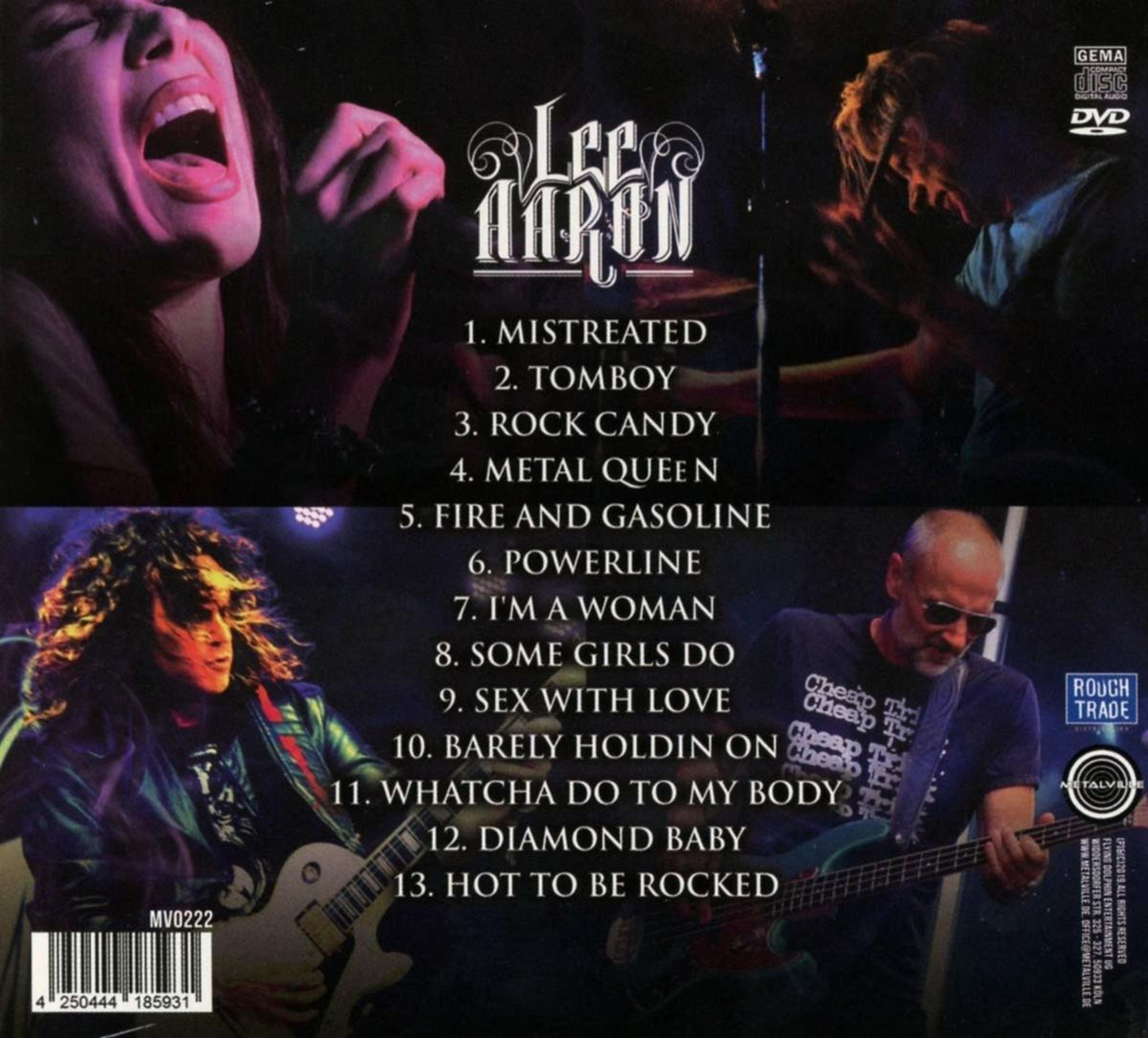 Cover mit drei Rockmusikern: Sängerin, Gitarrist, Bassist. Trackliste sichtbar.
