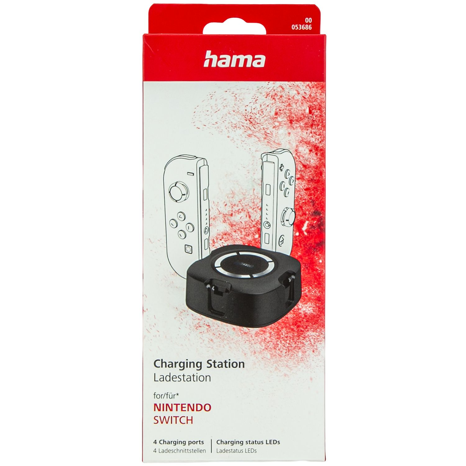 Hama Ladestation für Nintendo Switch mit 4 Ports und LEDs.