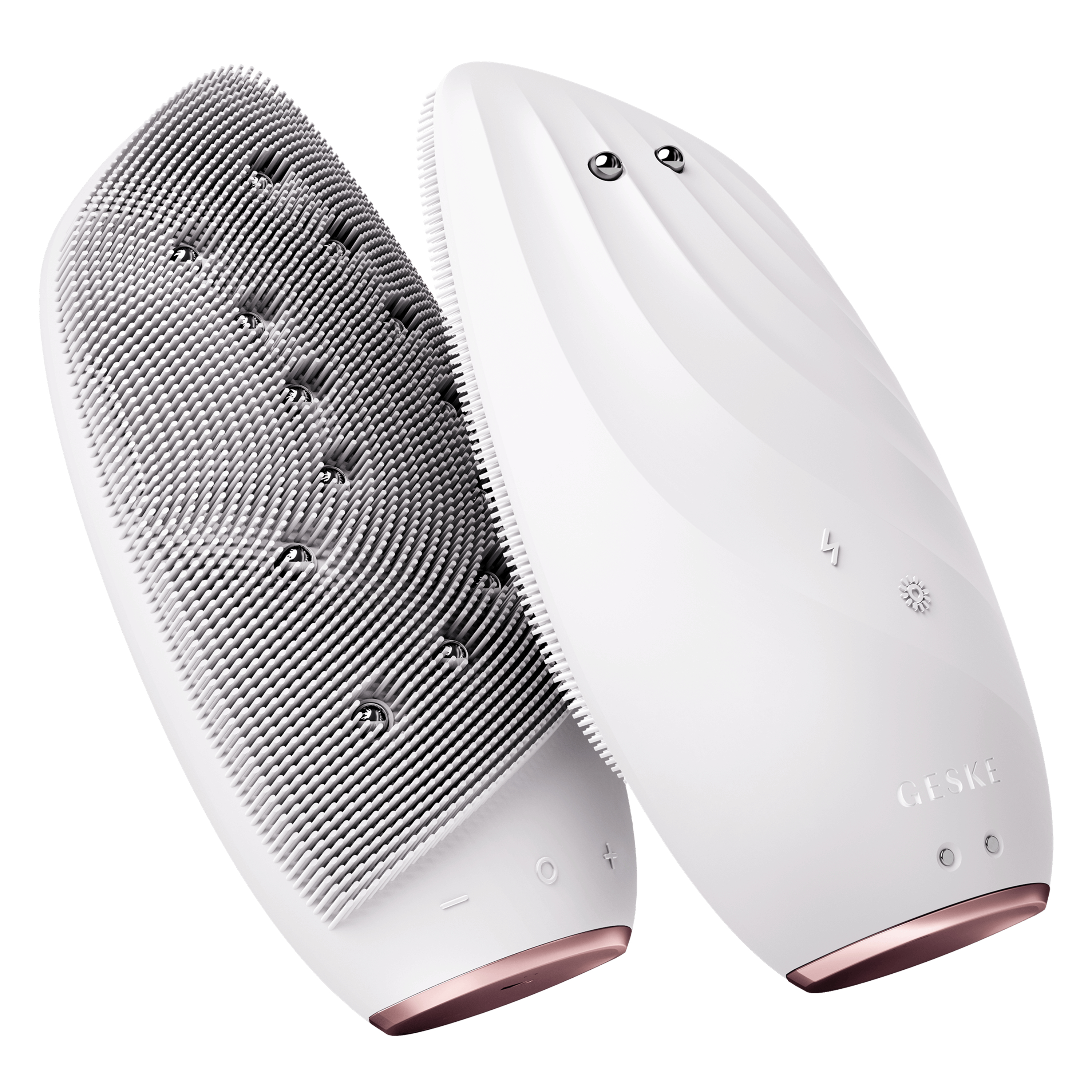 GESKE Termal Temizleme ve Sonic Thermo Facial Brush Face-Lifter Mikro Akım Yüz Sıkılaştırma Cihazı beyaz