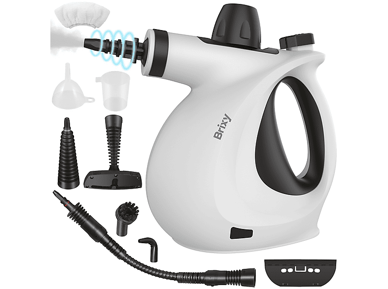 BRIXY INF0980 Stoomreiniger - Handstoomreiniger - Vlekkenreiniger - Vloer, Badkamer, Keuken - Tapijtreiniger - 1050w Wit