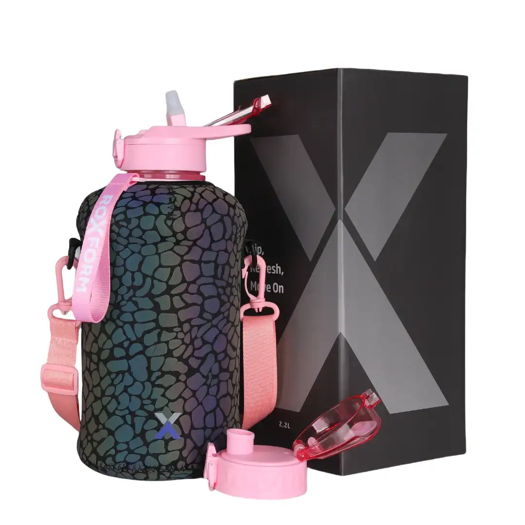 ROXFORM 2200 ml Sağlıklı BPA & BPS  İçermez Kılıflı Çift Kapaklı Plastik Matara