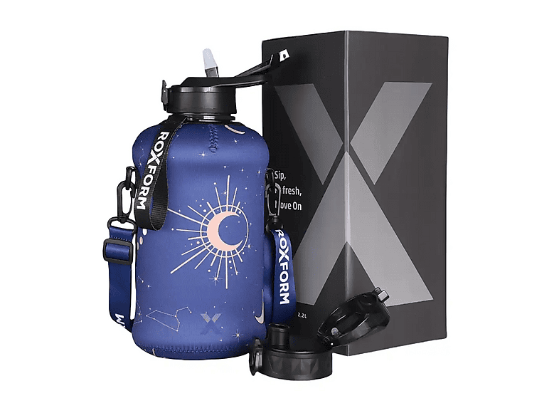 ROXFORM 2200 ml Sağlıklı BPA & BPS İçermez Kılıflı Çift Kapaklı Plastik Matara