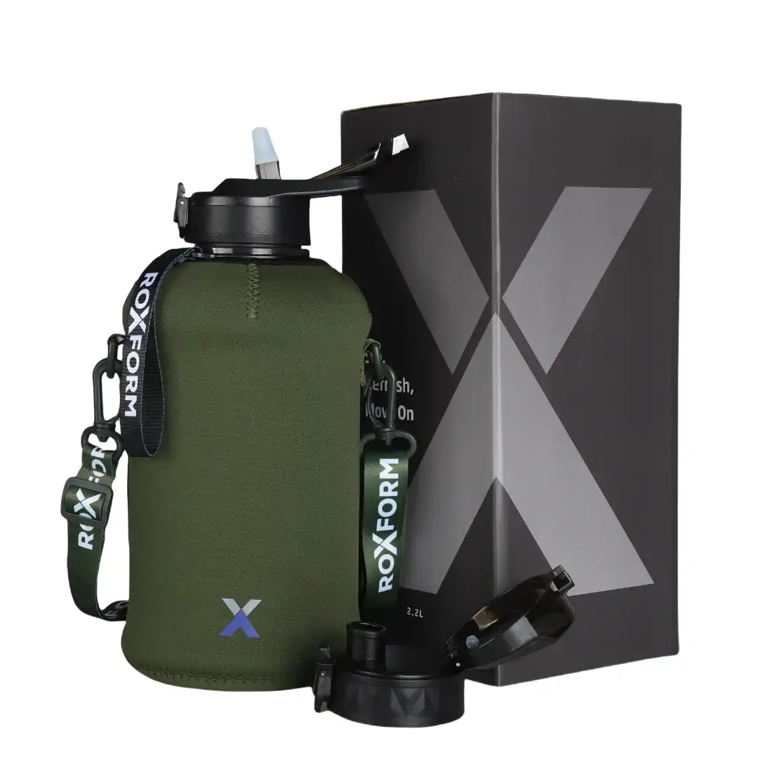 ROXFORM 2200 ml Sağlıklı BPA & BPS  İçermez Kılıflı Çift Kapaklı Plastik Matara