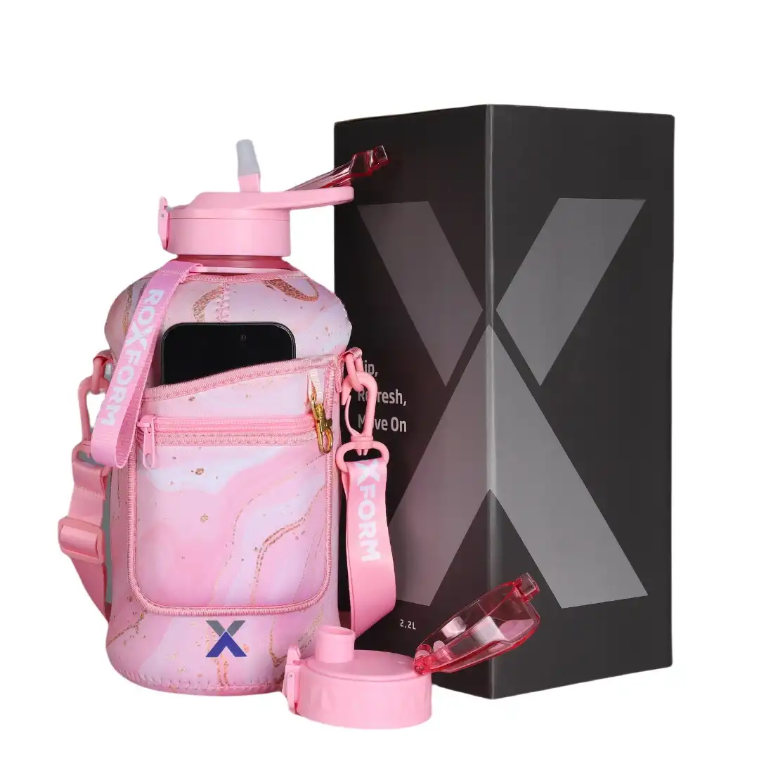 ROXFORM 2200 ml Sağlıklı BPA & BPS  İçermez Kılıflı Çift Kapaklı Plastik Matara