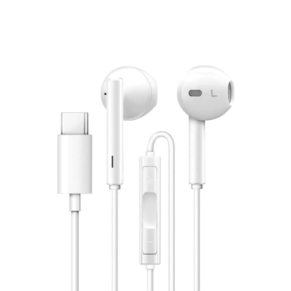 TORIMA TC-01 Typ-c To Stereo Earphone Kablolu Kablolu Kulaklık Beyaz