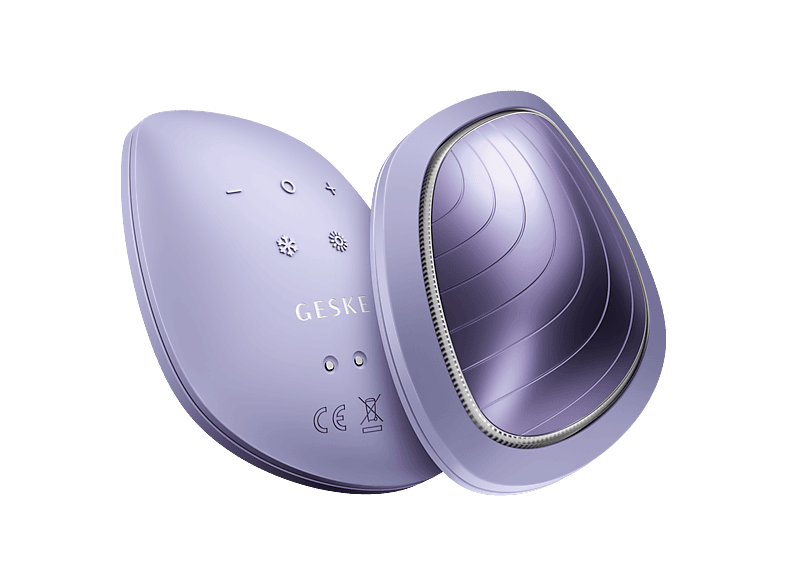 GESKE Soğutma ve Isıtmalı, Led Terapili, Titreşimli Sonic Warm & Cool Mask Akıllı Maske Cihazı Mor