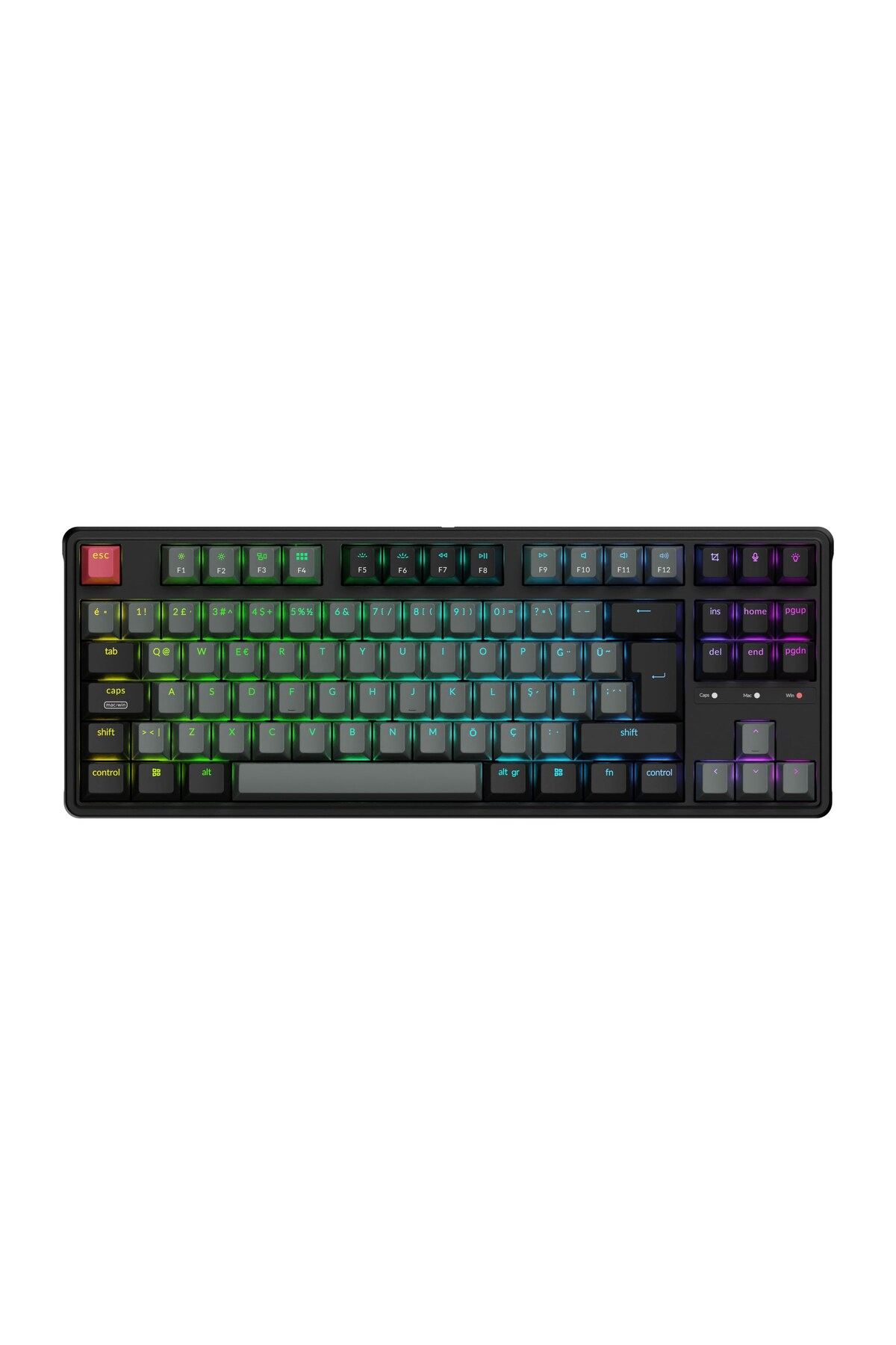 KEYCHRON C3 Pro 8k Qmk Kablolu Özel Süper Kahverengi Switch C3px-h3-tr Wireless Mekanik Klavye Siyah